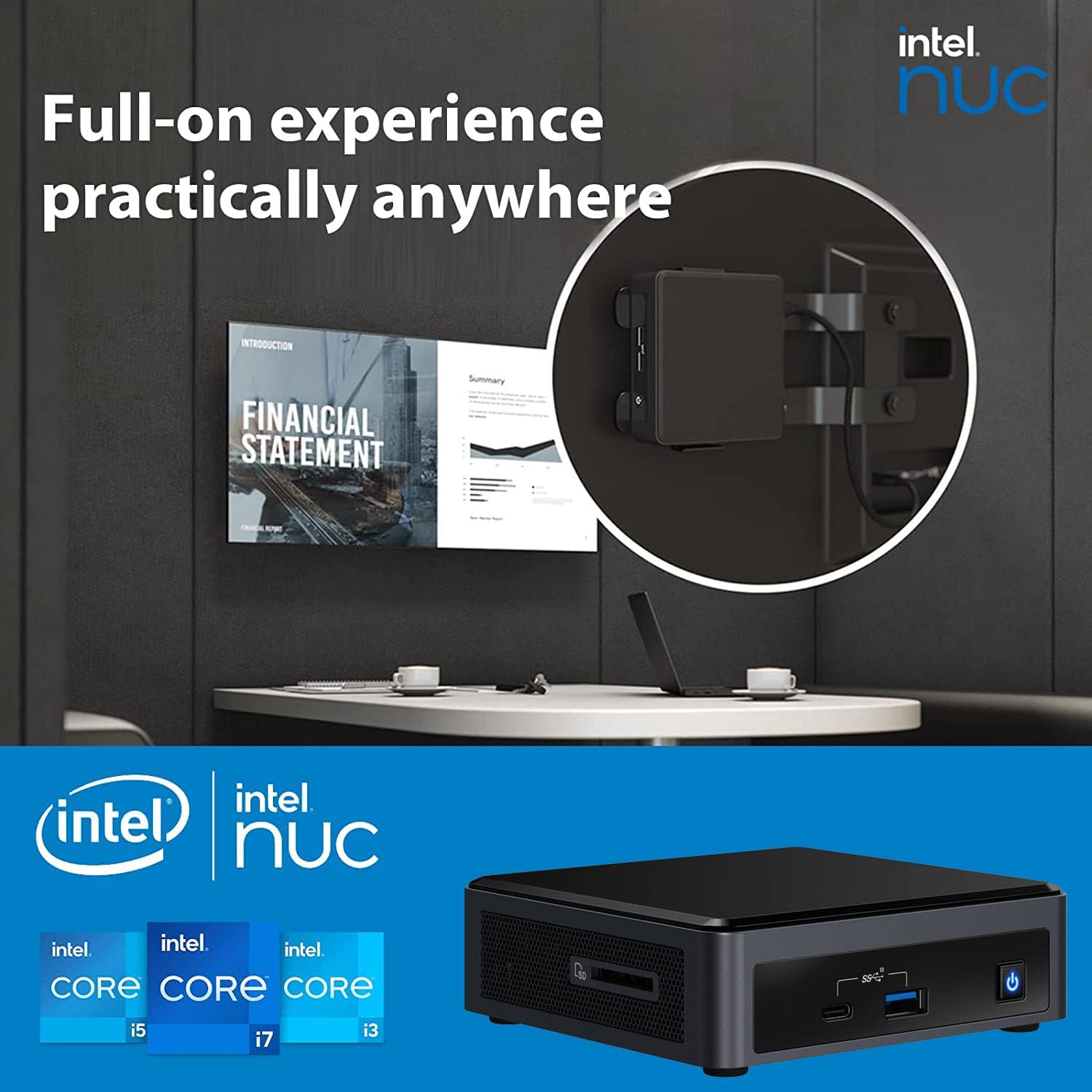 Intel NUC 10 Mini Performance Kit (32GB RAM, 1TB SSD, Core i7-10710U, UHD Graphics) Booksize Business Home Gaming PC Desktop, RJ45, Wi-Fi 6, 3-YR Warranty, IST Cable, Win 11 Pro, BXNUC10I7FNKN1