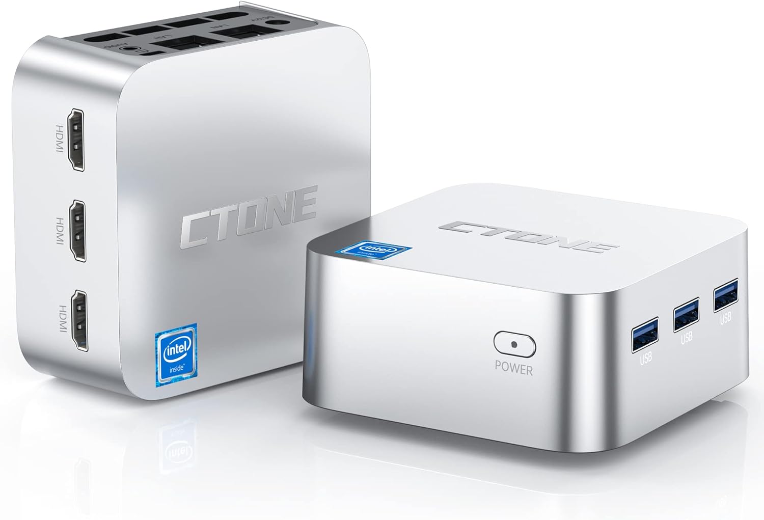 CTONE Mini PC Intel 12th N95(Up to 3.4GHz) 8GB RAM 256GB M.2 2242 NGFF with Windows 11 Pro Small Portable Compact Mini Computers Support Triple Screen Display 4K@60Hz/2*RJ45/Dual-WiFi/BT 4.2