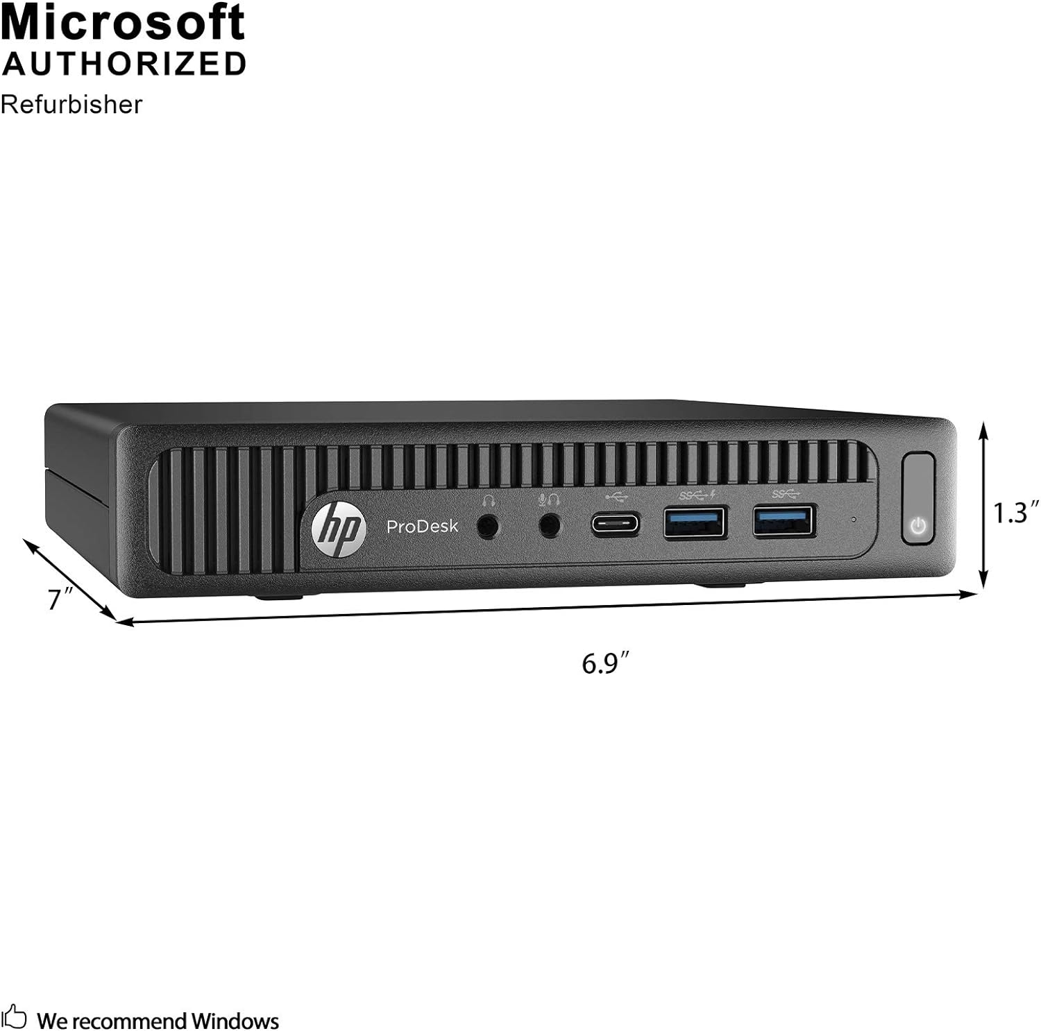 HP Prodesk 600 G2 Micro Computer Mini Tower PC (Intel Quad Core i3-6100T, 8GB DDR4 Ram, 256GB SSD, VGA, USB 3.0, USB-C) Win 10 Pro (Renewed)