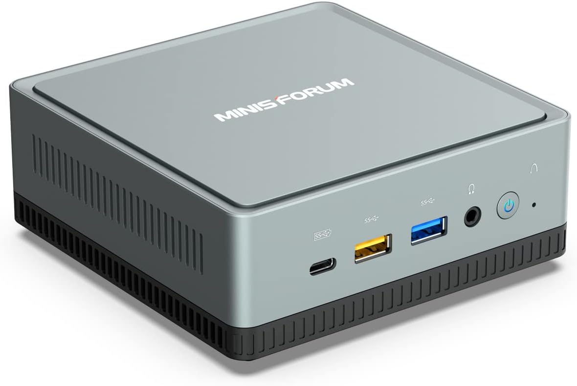 MINISFORUM DeskMini UM350 Mini PC AMD Ryzen 5 3550H DDR4 16GB RAM + 256GB NVMe SSD Desktop Computer, HDMI/DP/USB-C 4K@60Hz Triple Screen Support, 2.5G LAN, Radeon Vega 8 Graphics