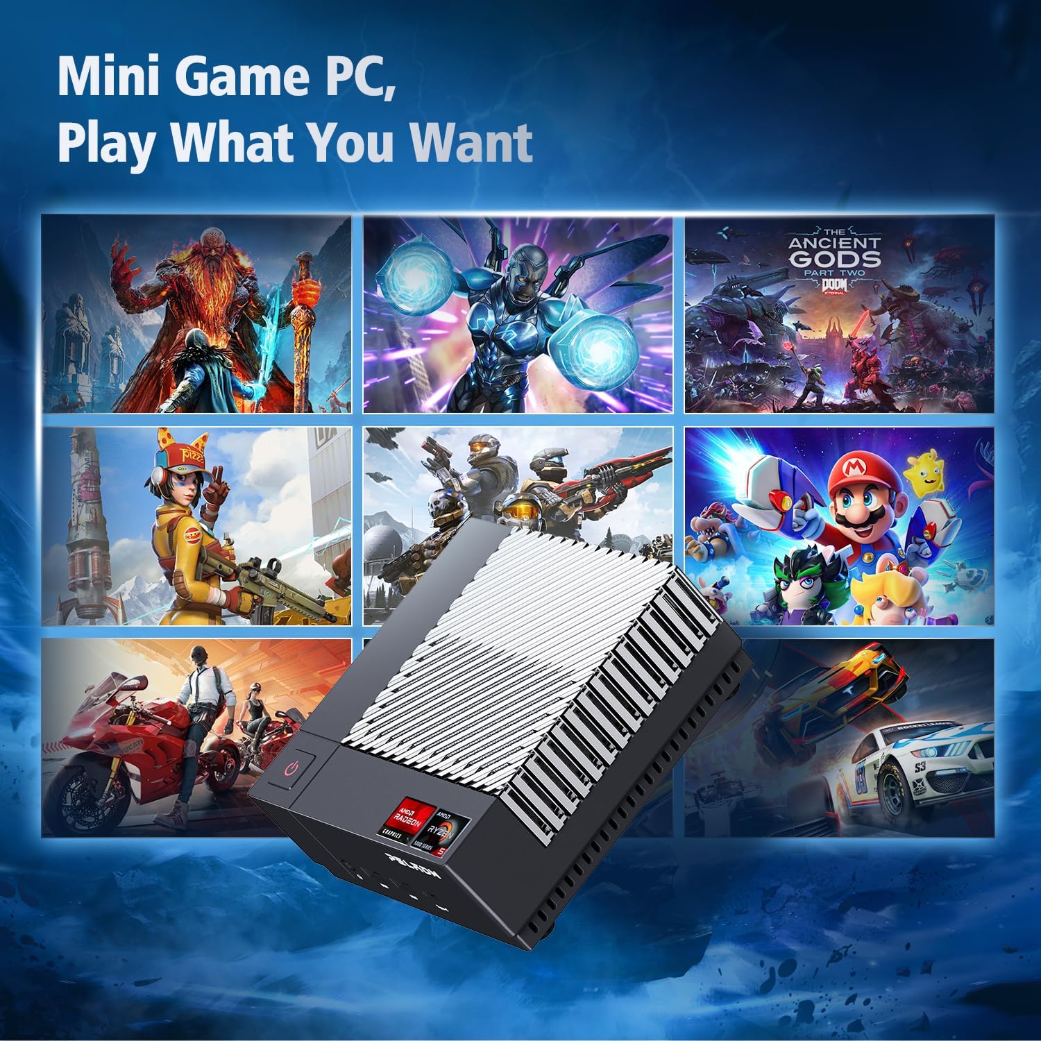 PELADN Mini PC AMD Ryzen 7 5500U(6C/12T, up to 4.0GHz), HA-3 Mini Gaming PC with 16GB RAM and 512GB M.2 2280 SSD, Win 11 Pro Dual LAN Mini Desktop PC with WiFi 6/BT5.2/USB-C for Game and Daily Use