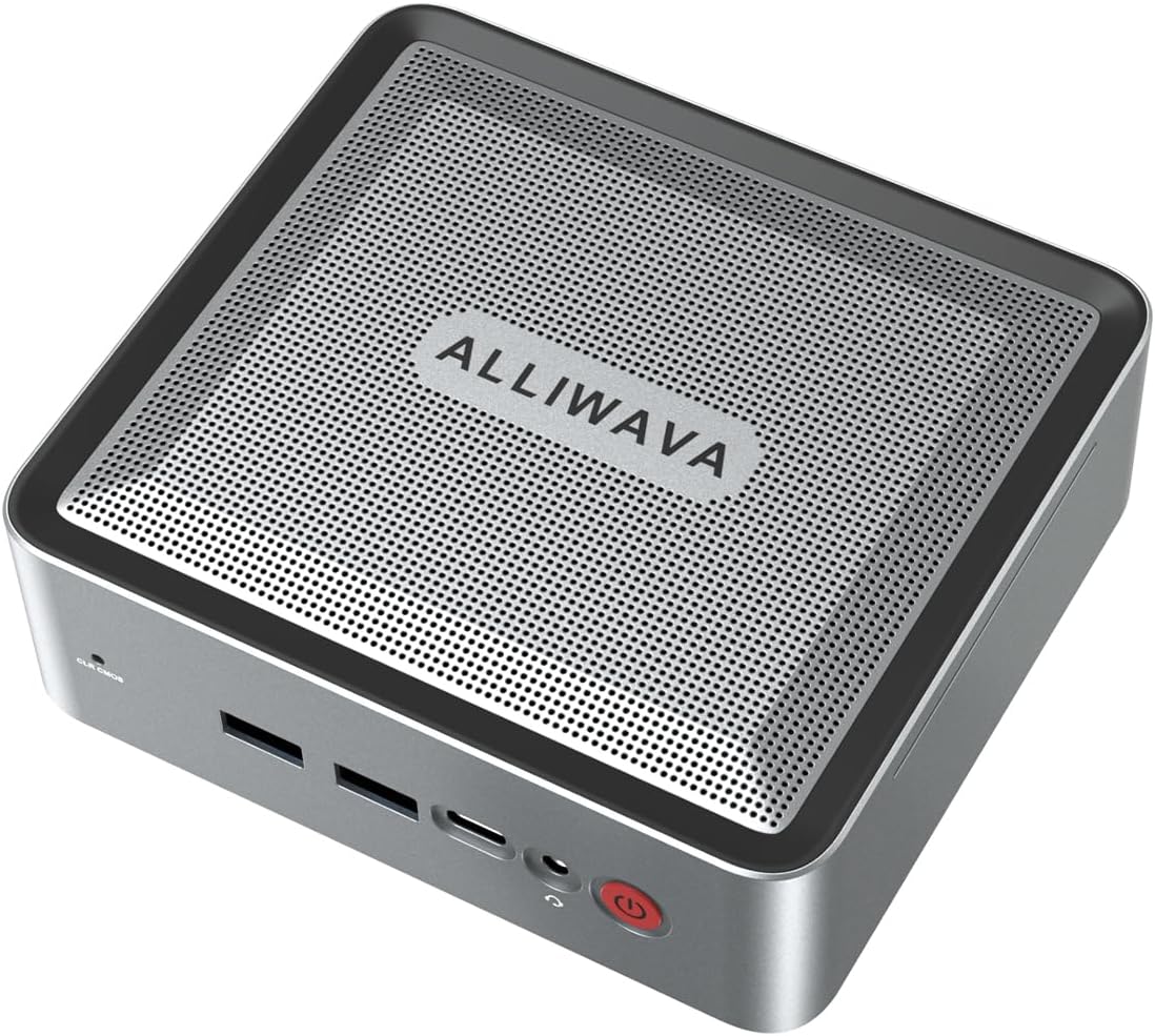 ALLIWAVA UM690 Mini PC AMD Ryzen 9 6900HX(Up to 4.9GHz), Radeon 680M Graphics,8C/16T Micro Computer, 32GB DDR5 512GB PCIe4.0 SSD, Dual HDMI  USB4 Video Output