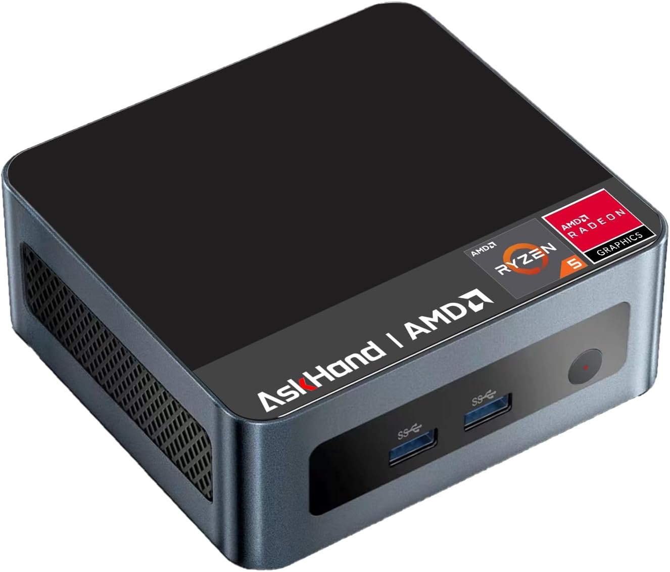 AskHand Mini PC AMD Ryzen 5 5600H 6 Core 12 Threads (3.3~4.2GHz) Windows 11 Support/WiFi 6E /BT-5.2/Typc 3.0 and 2*HDMI 4K@60Hz 3 Screens simultaneous Output, Home/Office/Game PC (R5 5600H 16GB)