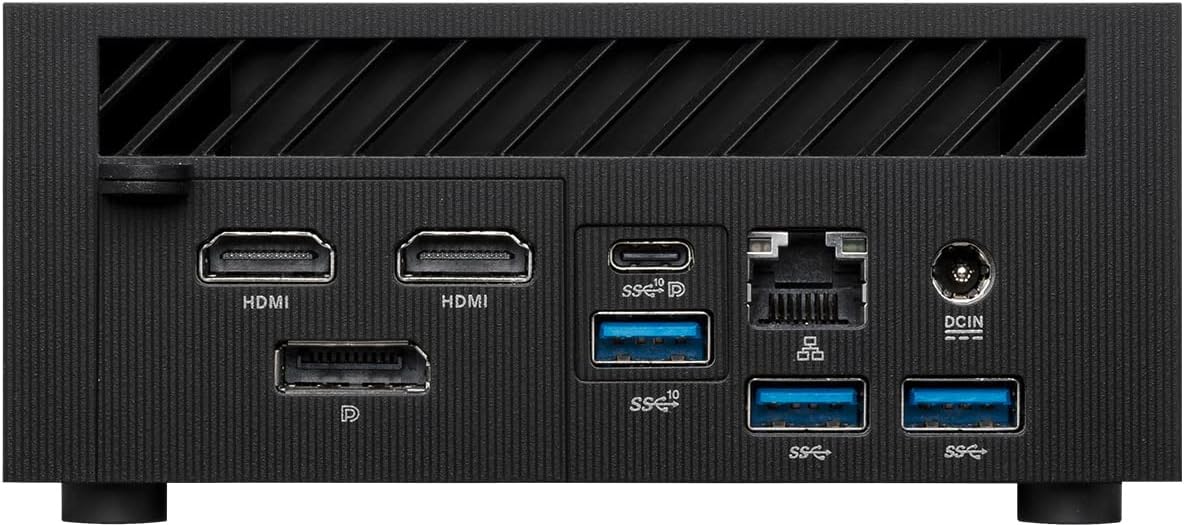 ASUS ExpertCenter PN52 Mini PC Barebone with AMD 8-Core R7-5800H, Quad-4K displays, 7 x USB, up to 64GB DDR4 RAM, Triple Storage Design, WiFi 6E, Bluetooth, USB-C with VESA Mount,Black