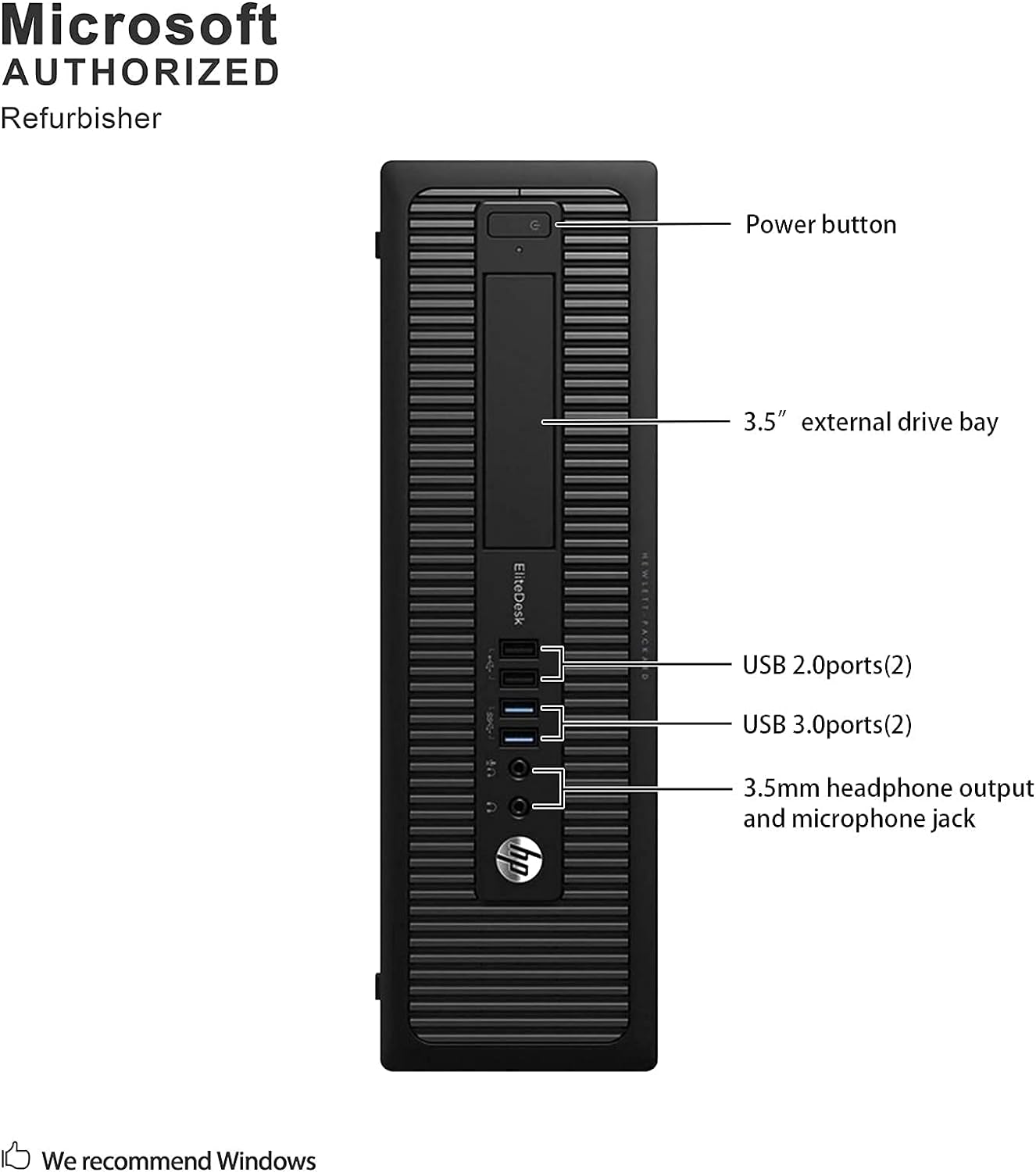 HP EliteDesk 705 G1 Small Form Factor PC, AMD Quad A10 PRO-7800B up to 3.9GHz, 8G DDR3, 500G, DVD, WiFi, BT 4.0, Windows 10 Pro 64 Bit-Multi-Language Supports English/Spanish/French(Renewed)