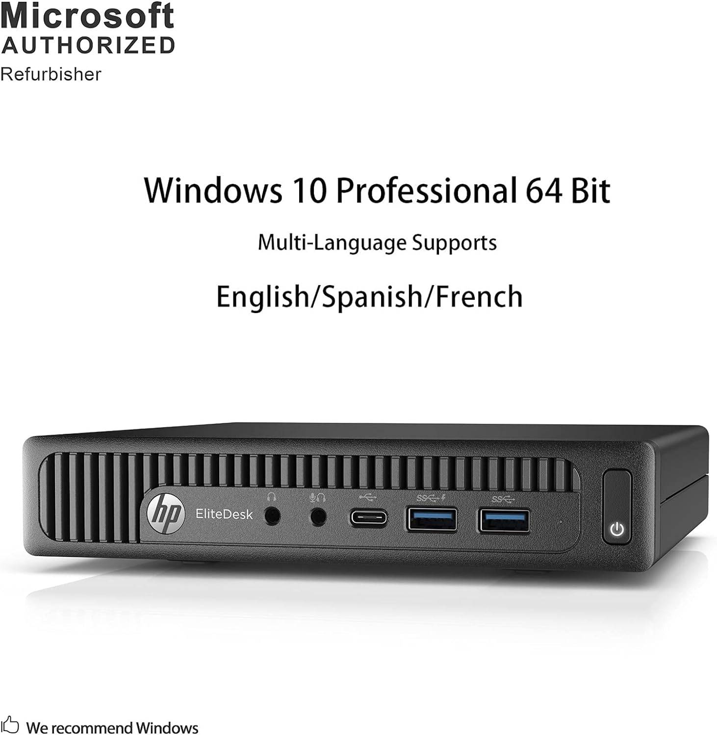 HP EliteDesk 705 G2 Mini Desktop Computer PC, AMD A8 PRO-8600B 1.6GHz, 16G DDR3L, 1T SSD, WiFi, BT, DP, VGA, Windows 10 Pro 64 Bit-Multi-Language Supports English/Spanish/French(Renewed)