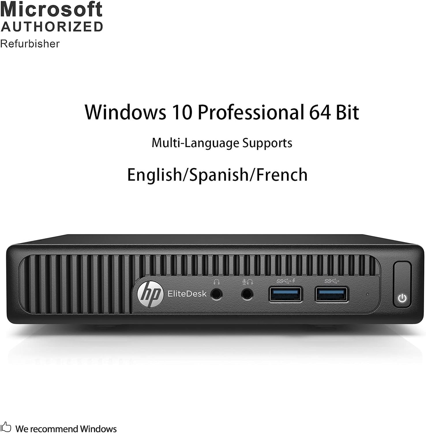 HP EliteDesk 705 G3 Desktop Mini Computer PC, AMD A10 PRO-8770E Quad Core up to 3.5 GHz, 12G DDR4, 1T SSD, WiFi, Bluetooth, Windows 10 Pro 64 Bit-Supports English/Spanish/French (Renewed)