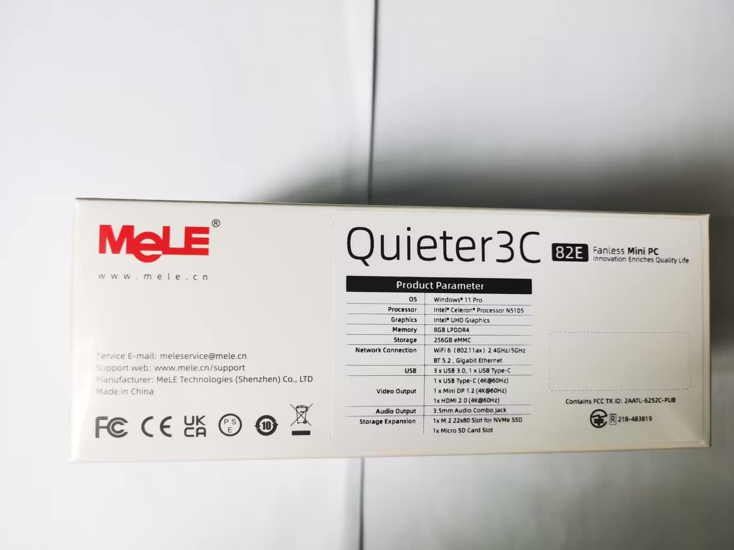 MeLE Quieter3C Fanless Mini PC, Window 11 Home Celeron N5105 4GB 128GB Mini Desktop Computer Support 4K HDMI HDR, Industrial Micro PC with Auto Power on Ethernet PXE USB-C PD3.0 Video Display