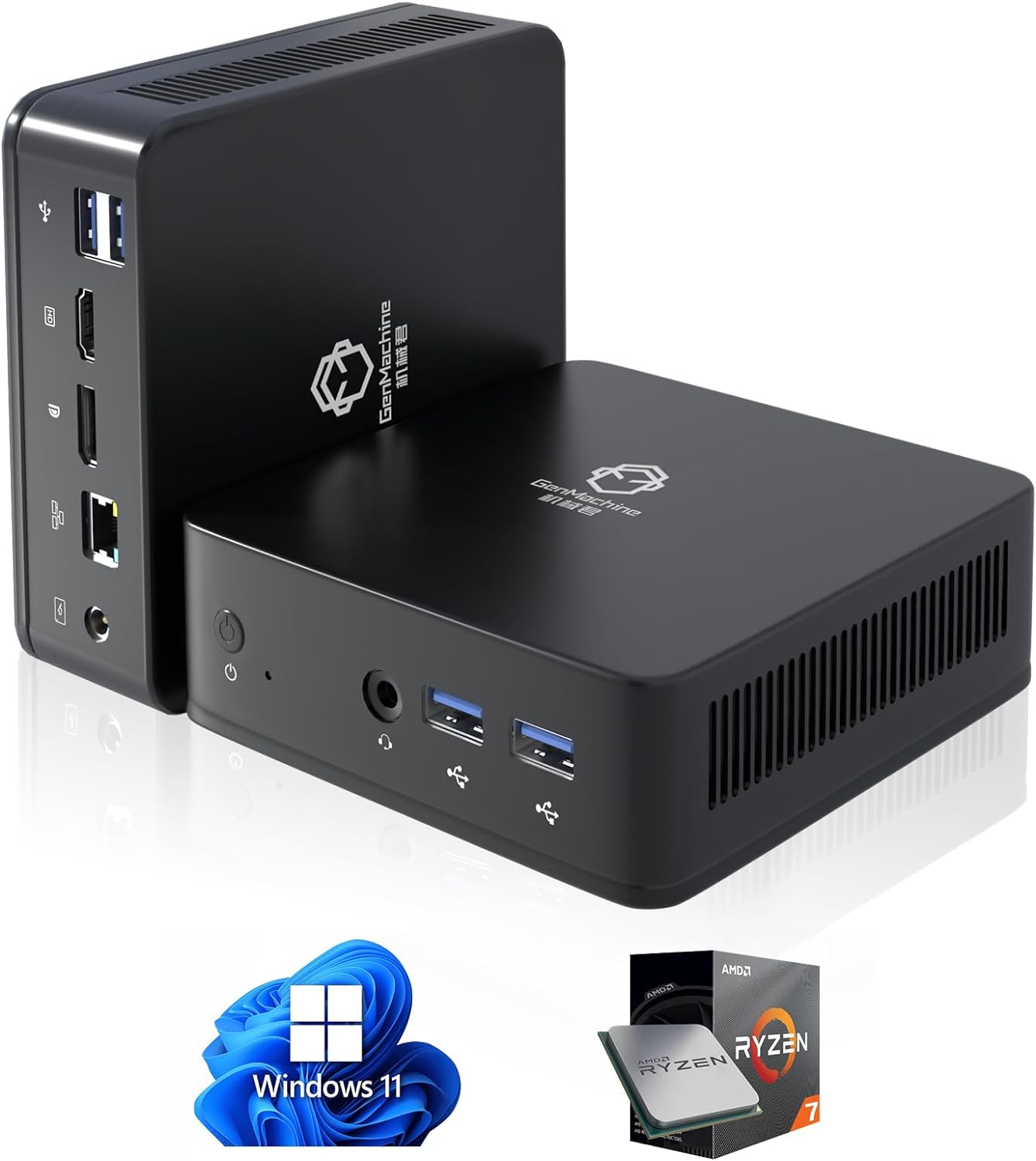 Mini PC, Home Theater PC, Windows 11 Pro Mini Desktop Computer with AMD 3750H (Up to 4.0 GHz) 16GB DDR4+512GB M.2 NVMe SSD, DP 4K Dual Screen, Small Form Factor for Business, Office, Workstation