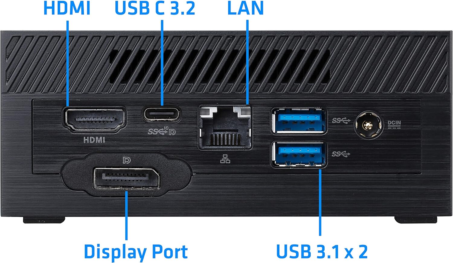 Asus Mini PN51 USFF Desktop PC, Ryzen R7 5700U CPU, 32GB RAM, 1TB NVMe, 4K 3-Monitor Support DisplayPort, HDMI, USB Type-C, WiFi 6, Bluetooth 5.2, Windows 11 Professional, Black