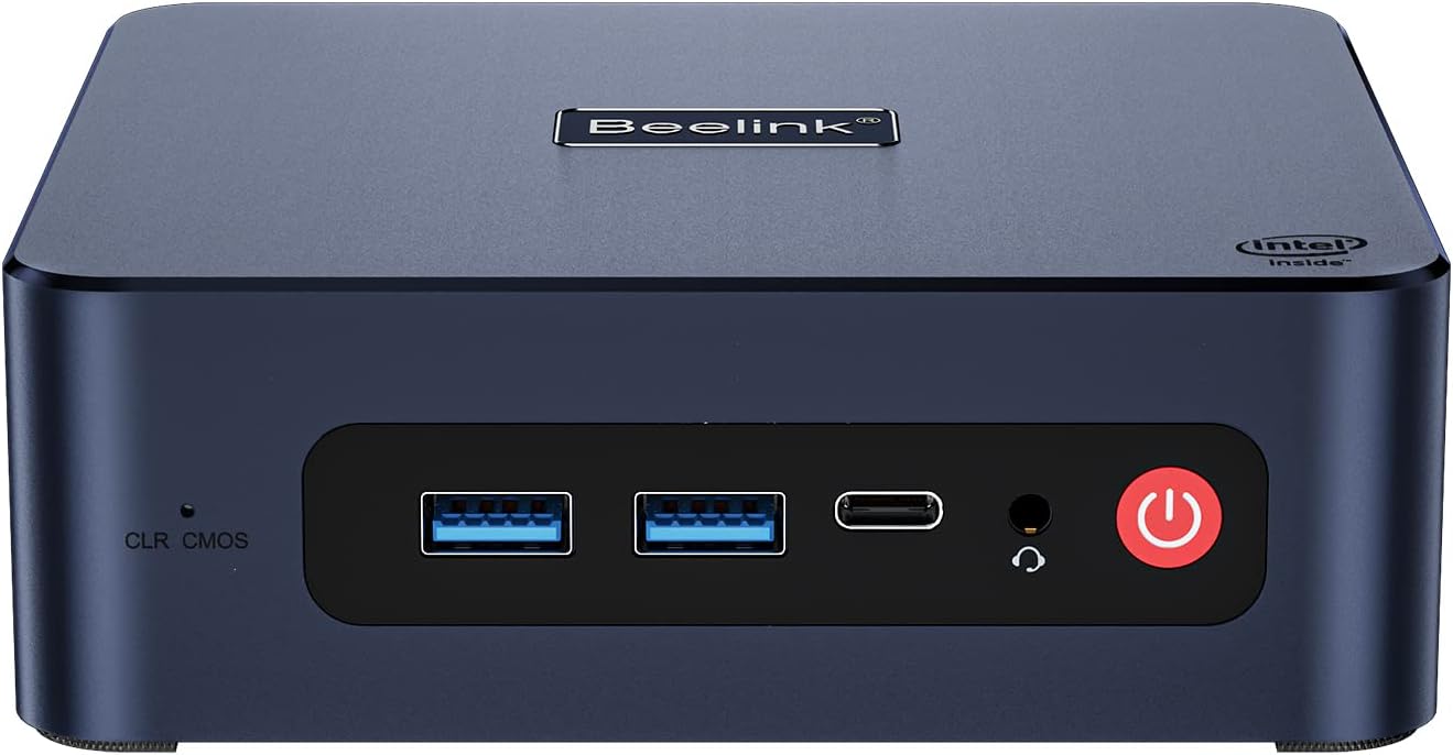 Beelink U59 Mini PC Intel N5105 4C/4T Turbo 2.9Ghz 16GB DDR4 512GB SSD Mini Computers, Dual HDMI + Type-C Triple 4K displays, Dual LAN Ports, 4xUSB3.0, PD Charge, WiFi 5, Openwrt or Plex