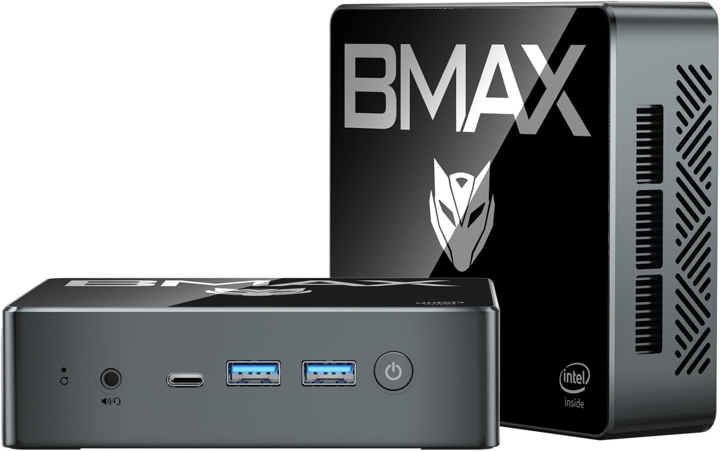 Bmax B4 Plus Micro Computer 12th Gen Intel N100 4C/4T 16GB DDR4 RAM/512GB SSD Small PC Support Ubuntu, WiFi 5 4K 60Hz UHD Graphics Three Display/BT 4.2/HDMI 2.0 ×2/Full Features Type-C