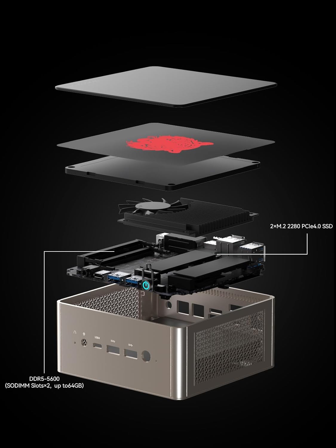 MINISFORUM UM690 Mini PC AMD Ryzen 9 6900HX Small PC, 32G RAM + 1TB PCIe SSD, 2X HDMI(4K), 1x USB4(8K) Triple Outputs, AMD Radeon 680M Graphics Small Form Factor