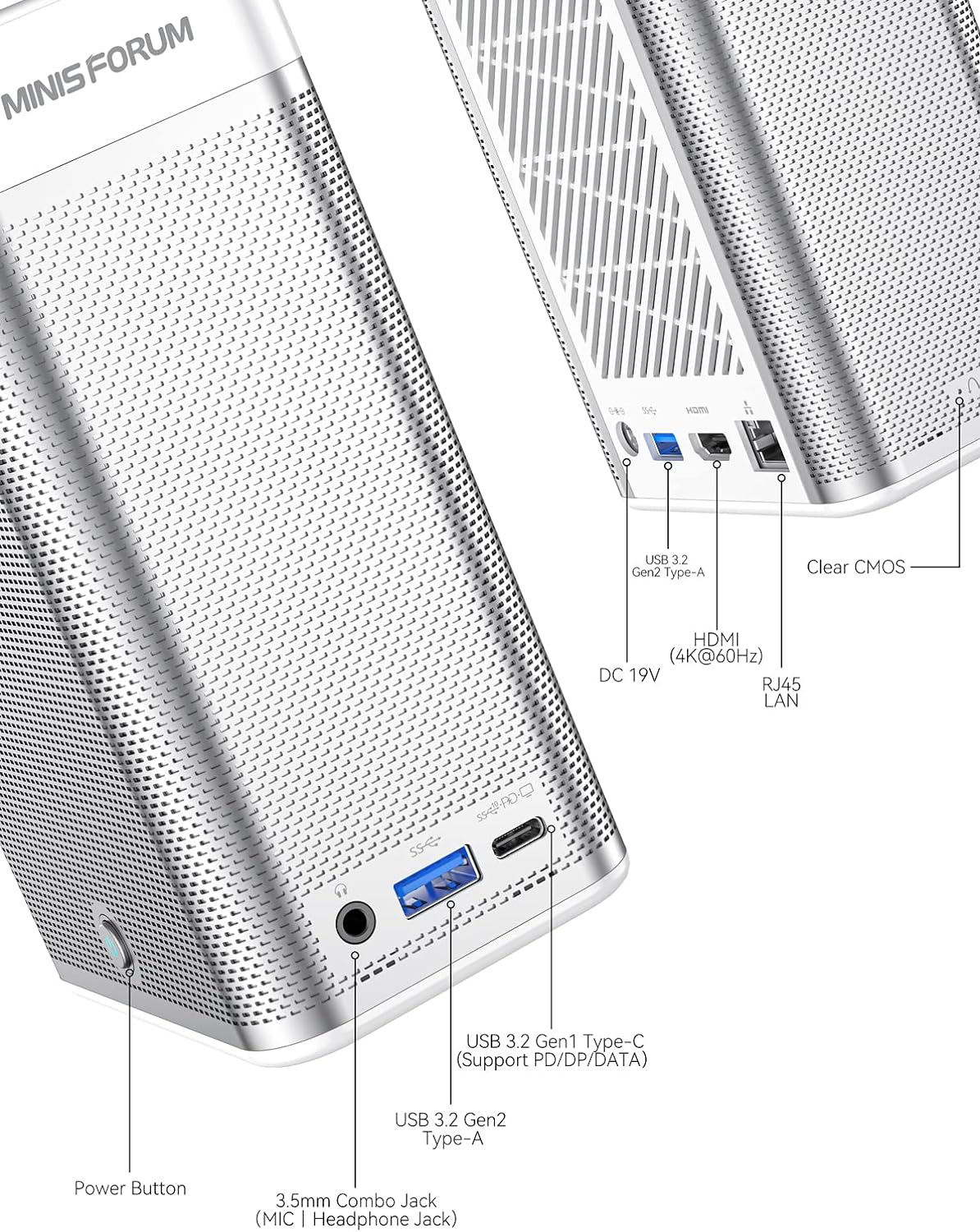 MINISFORUM Venus Series UM690S Mini PC AMD Ryzen 9 6900HX Desktop Computer, DDR5-4800 32GB 1TB PCIe4.0 SSD, 2.5Gbps LAN, 2X 4K HDMI, 1X 8K USB4 Output, Radeon 680M Graphics Micro PC