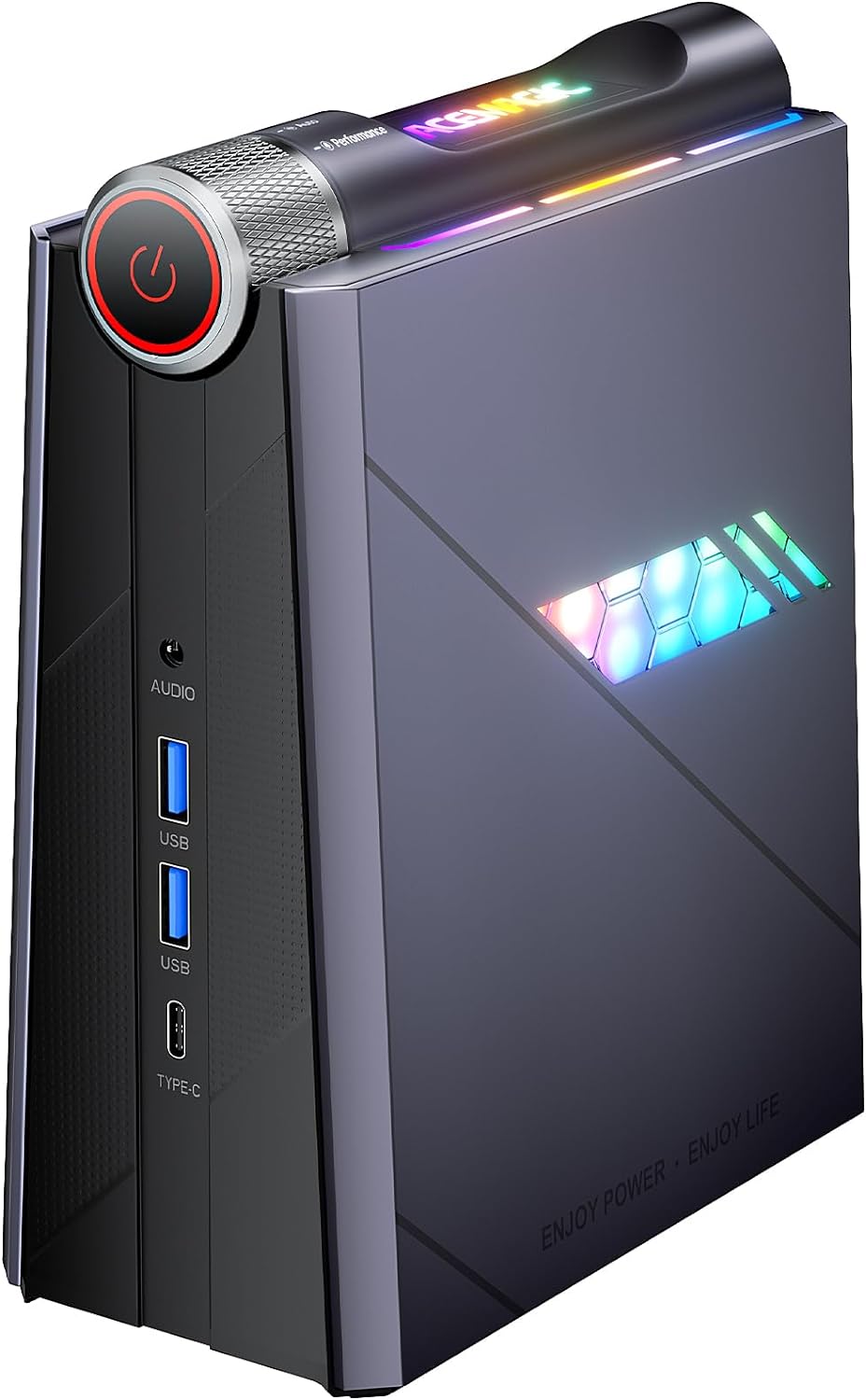 ACEMAGIC Mini Gaming PC Intel Core i9-11900H,Mini Computers 32GB DDR4 1TB NVMe SSD up to 4.9GHz,24 MB Intel Smart Cache,WiFi6/BT5.2/4K@60Hz/Multi-Mode/Built-in Dual Fans/RGB Control, AD08