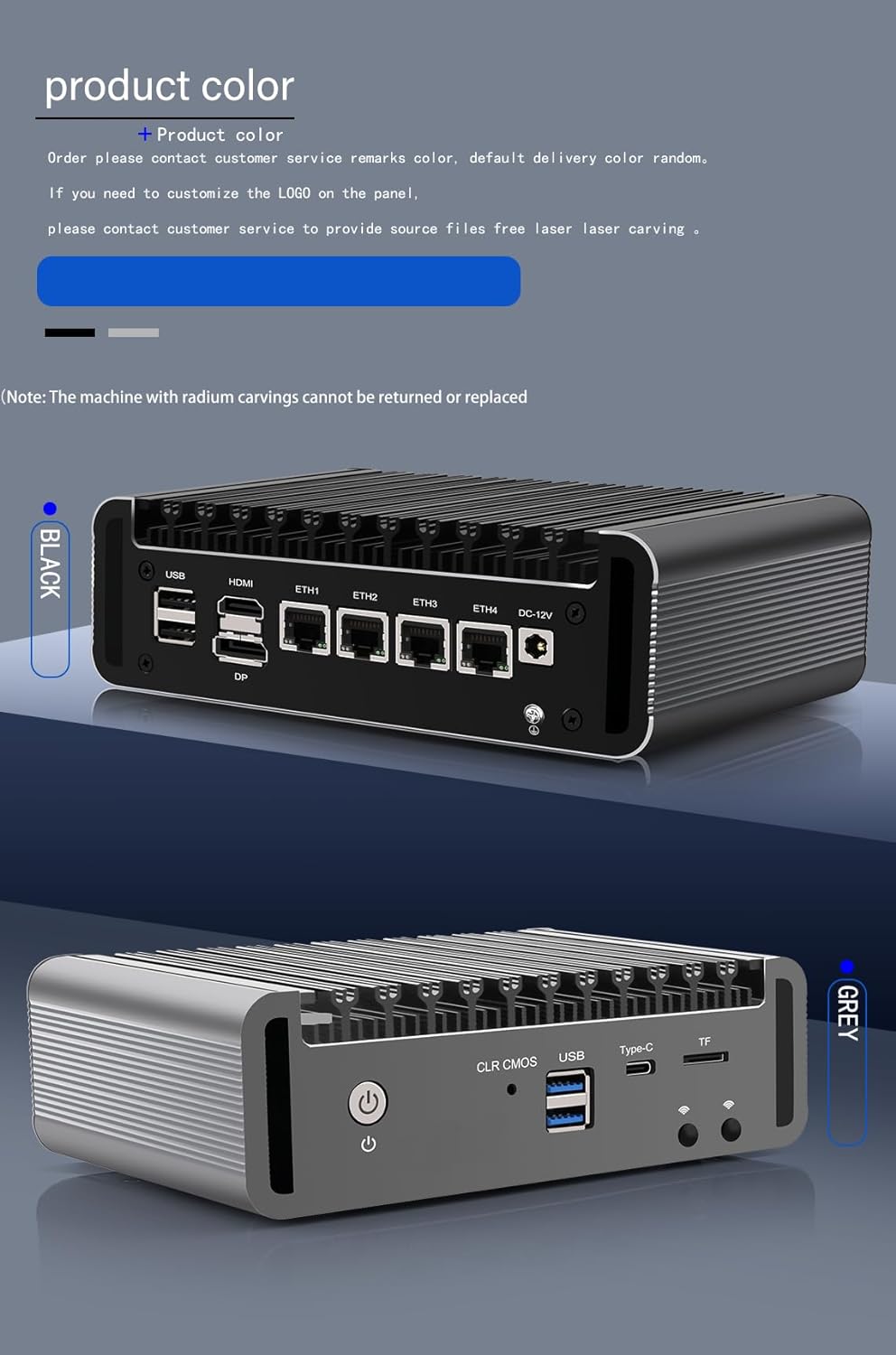 Firewall Appliance Mini PC, Intel Celeron N5105 Quad Core 4xIntel I226 2.5G Ethernet VPN Router PC AES-NI HDMI DP NO RAM NO SSD