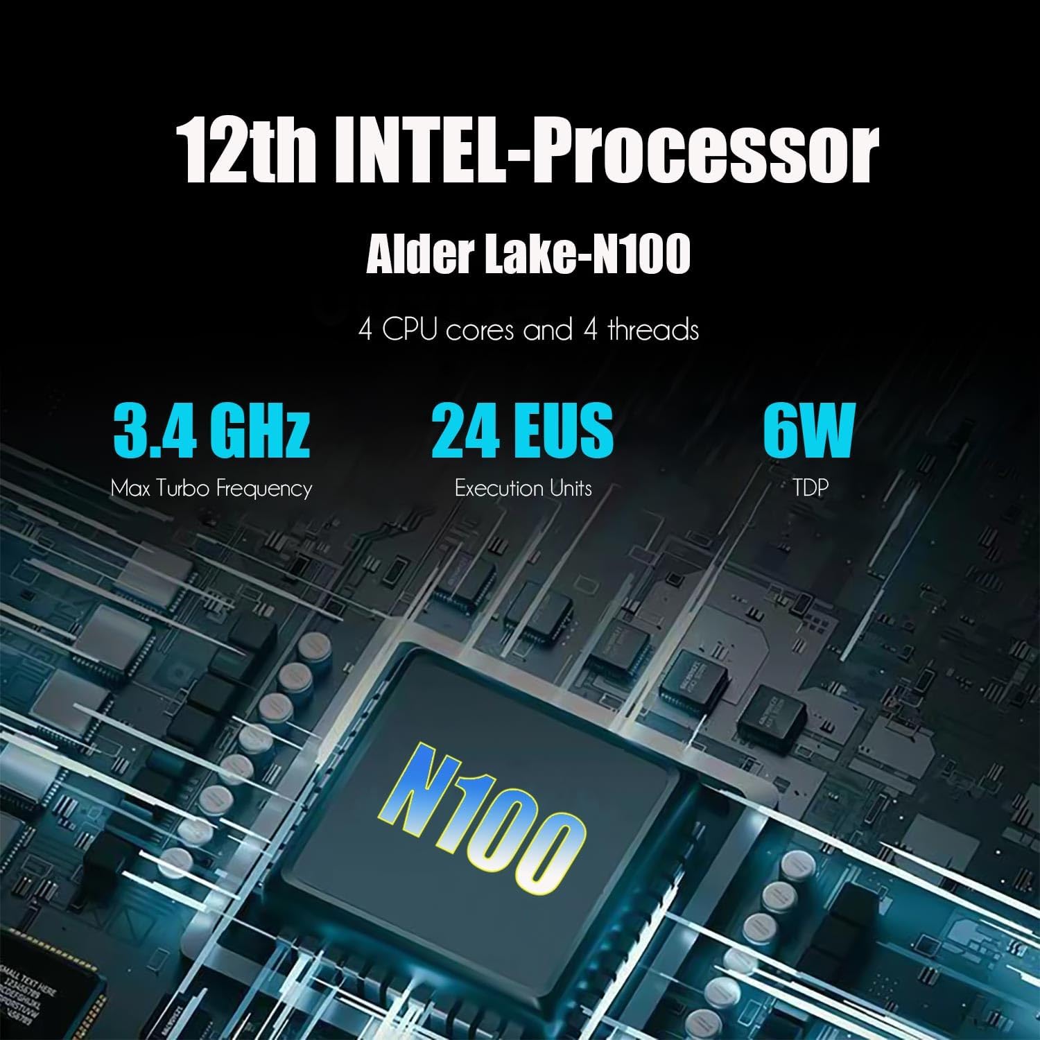 GLOTRENDS T8 Plus Mini PC Computer Win 11 Pro, Intel 12th Gen N100 (up to 3.4GHz) 16GB LPDDR5 256GB M.2 SSD, Dual Gigabit Ethernet, 3 HDMI and 3 USB 3.0, 4K UHD Graphics Card, 2.4G/5G WiFi, BT4.2