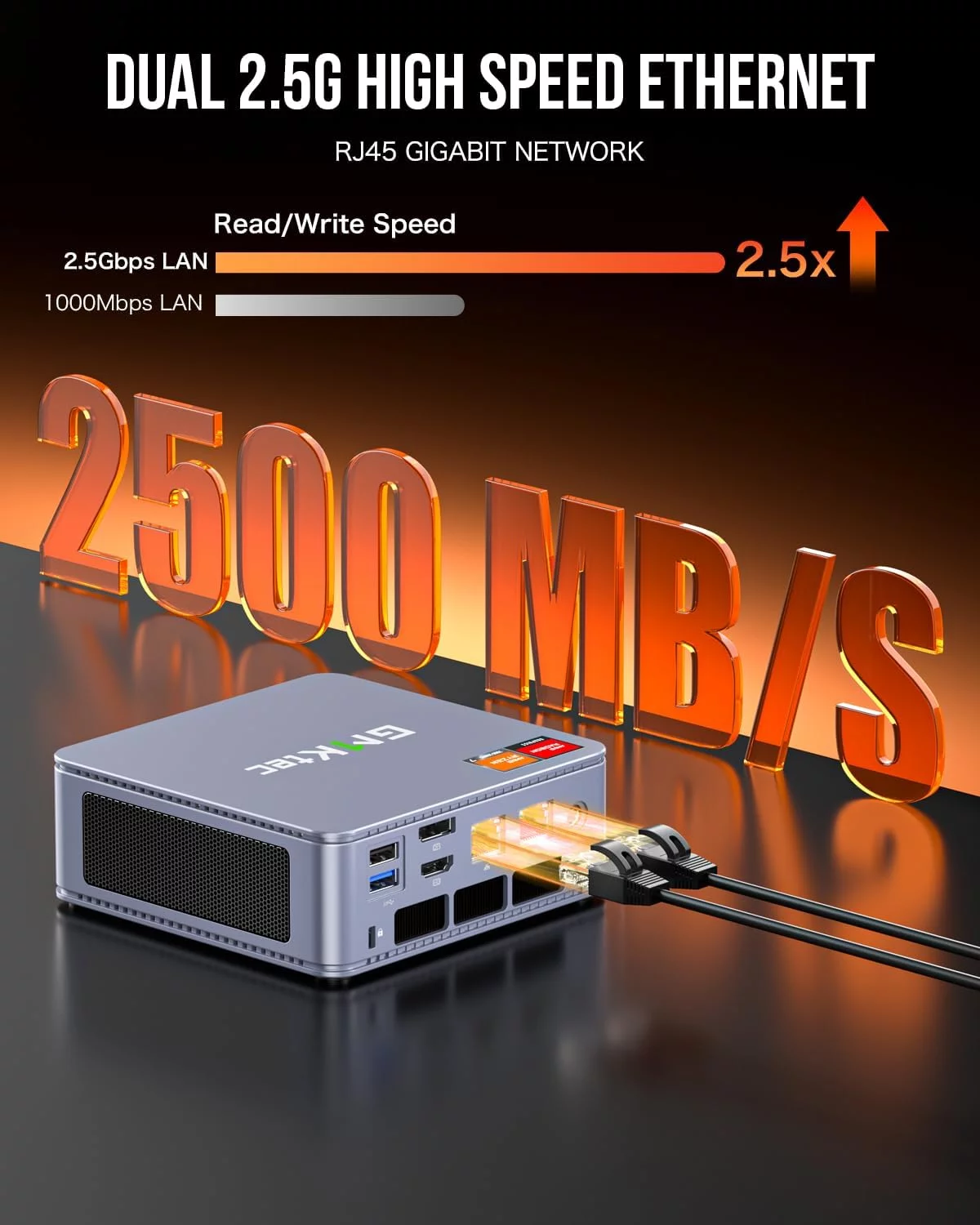 GMKtec Nucbox K6 Gaming Mini PC - AMD Ryzen 7 7840HS Windoms11pro Mini Computers,32GB DDR5 5600MHz,1TB PCIe4.0 SSD,2x2.5G LAN RJ45,Triple Display,45-65W TDP,Radeon 780M,Micro PC with ZEN4 and RONA3