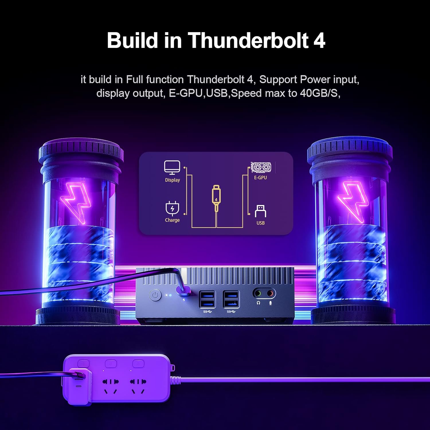goodtico Mini PC - Mini Computer Inter 12th Alder Lake 16Gb DDR4 RAM 512GB SSD(up to 3.4GHz) Mini Desktop Computer，Support 4K Dual HDMI/Type-C/USB3.0/WiFi 5/BT4.2/PD Power Input/External Hard Drive