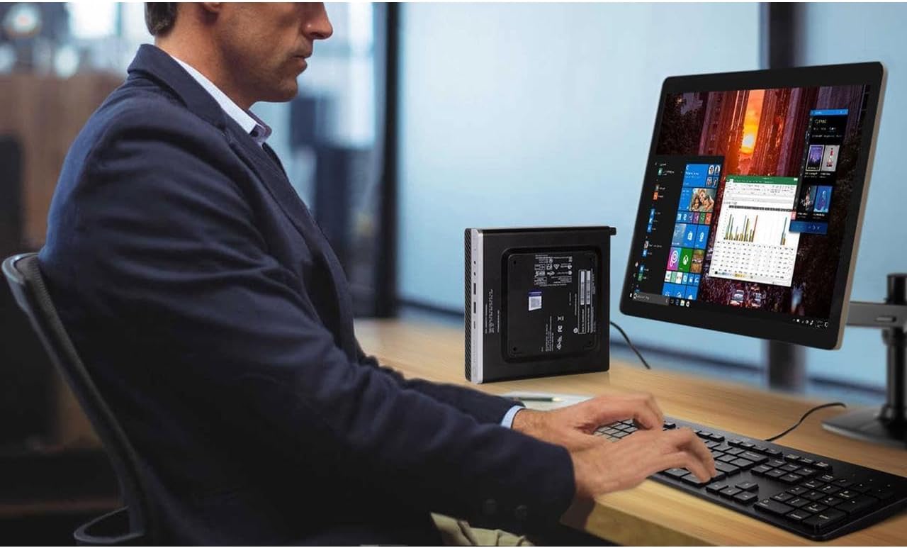 HP EliteDesk 705 G4 Mini Computer PC, AMD Quad-Core Ryzen 5 Pro 2400GE Business Desktop, Up to 3.8GHz, 8GB DDR4 RAM, 256GB SSD, USB 3.1, DisplayPort, WiFi, BT Windows 10 Pro(Renewed)
