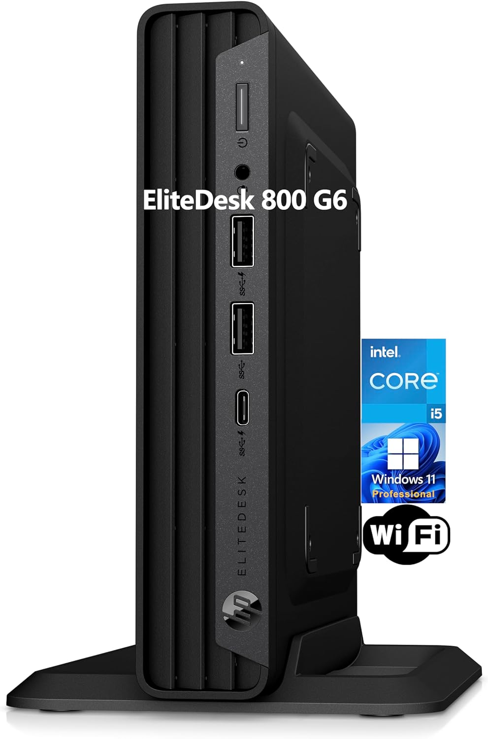 HP EliteDesk 800 G6 Business Mini PC Desktop Computer, Intel Hexa-Core i5-10400 (Beat i7-8700), 16GB DDR4 RAM, 256GB PCIe SSD, WiFi, Bluetooth, Type-C, Keyboard  Mouse, Windows 11 Pro, Tilsiy Cable