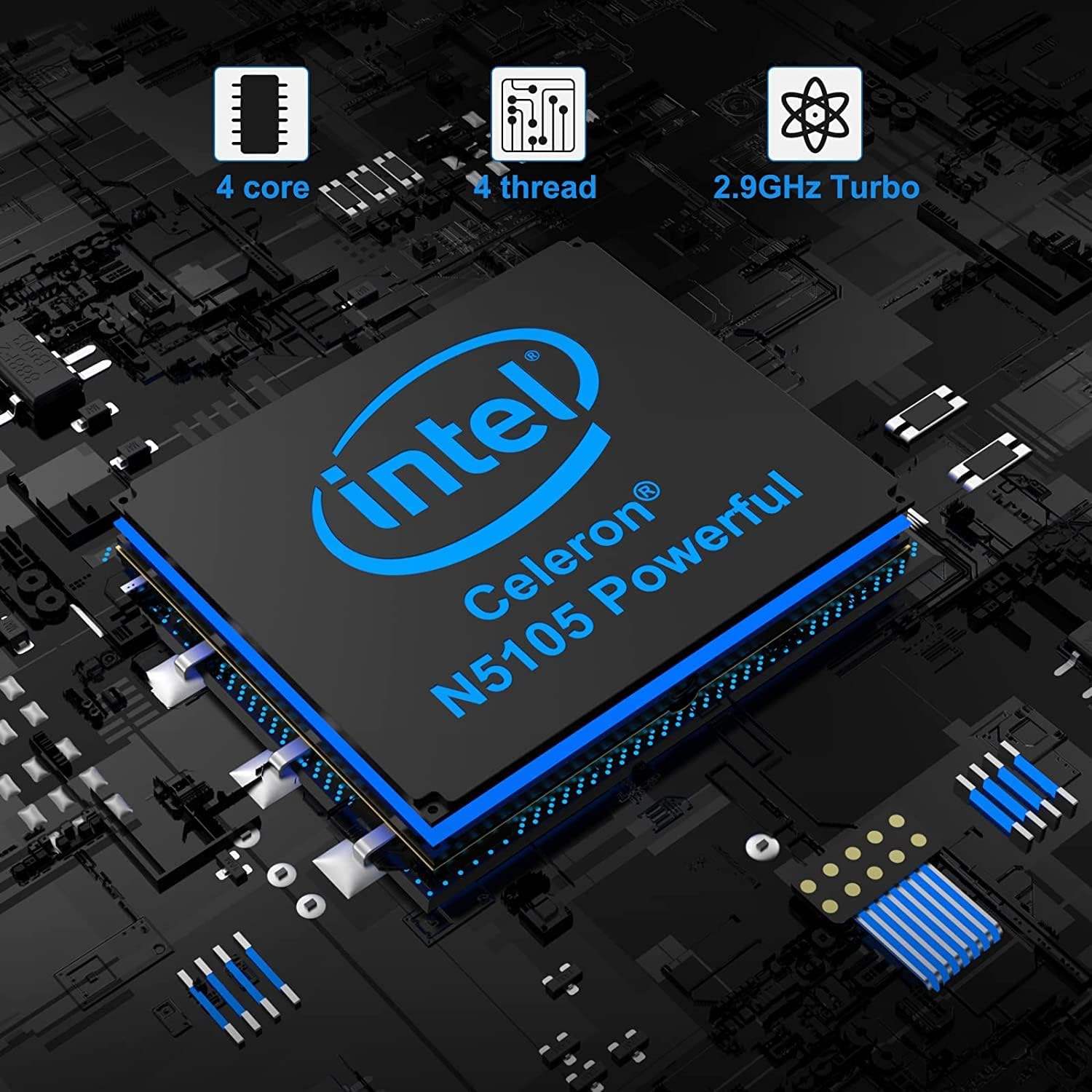 Intel® NUC 11 Essential Celeron® N5105 Atlas Canyon NUC11ATKC4 Mini PC 2.0 GHz - 2.9 GHz Burst, 4 core, 4 Thread, 15W Intel® UHD Graphics, 450 – 800 MHz Burst(16G RAM 256G SSD)