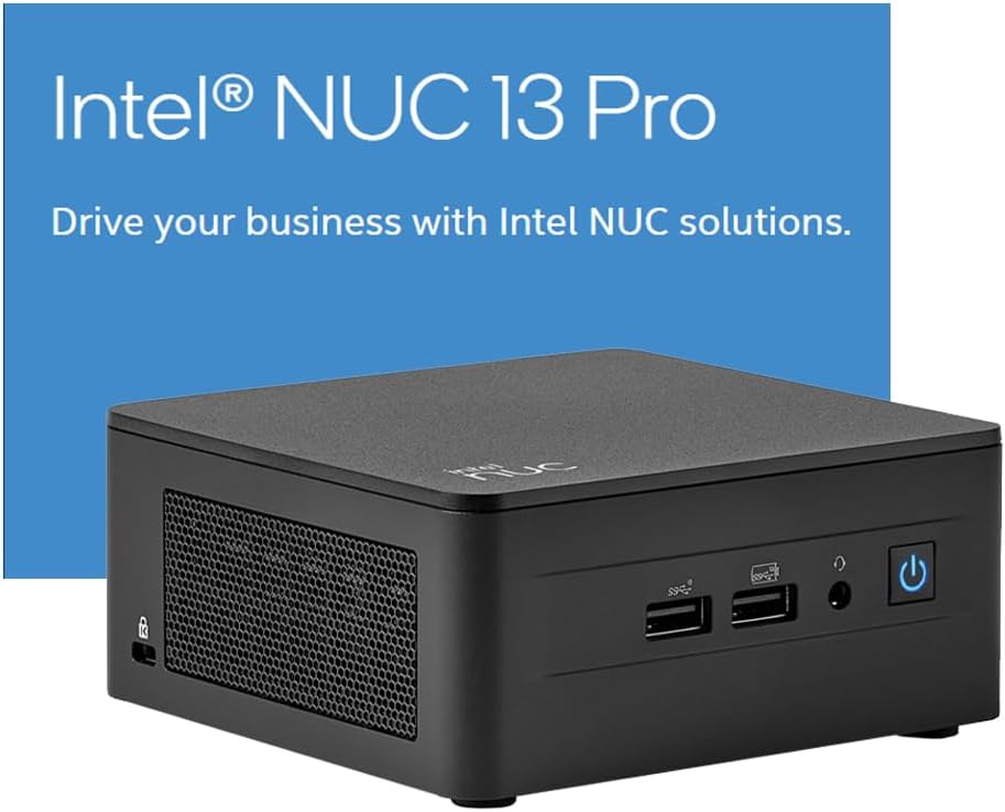 Intel NUC 13 Pro Kit NUC13ANHi7 Business Tall Mini PC Desktop Computer, 13th Gen 12-Core i7-1360P, 64GB DDR4 RAM, 2TB PCIe SSD, WiFi 6, Bluetooth 5.3, Windows 11 Pro, AZ-XUT Cable