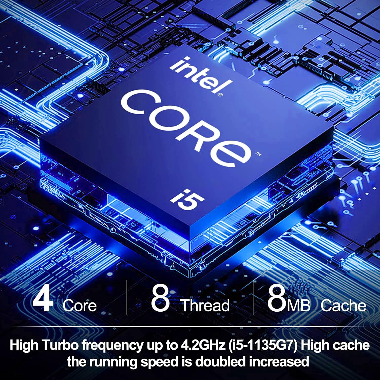 Intel NUC NUC11PAHi5 Mini PC/HTPC,Mini Computer,Windows 11，Four-Core i5 - Up to 4.2 GHz Turbo,NVMe SSD DDR4RAM,WiFi 6,BT 5.0 Thunderbolt 3,8K Support,Quadruple Monitor Capable(16GB RAM+512GB)