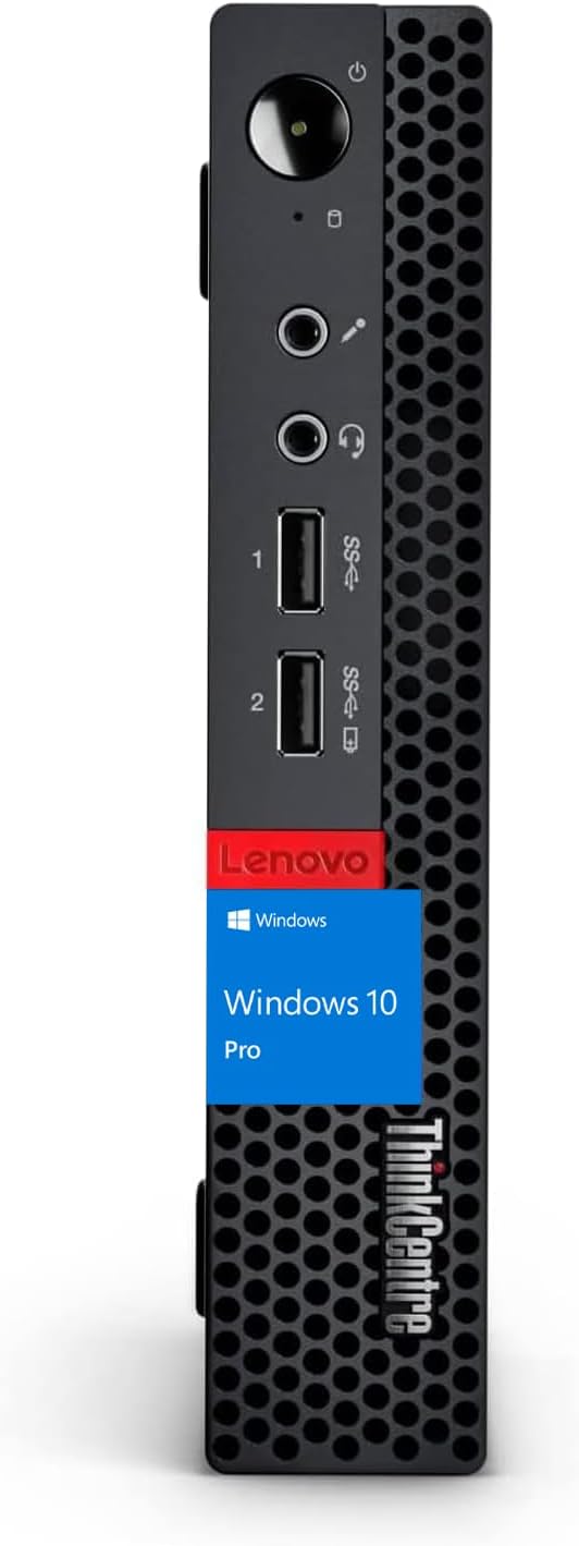 Lenovo ThinkCentre M625q Mini Form Factor Business Desktop, AMD Dual-Core Processor, 16GB RAM, 256GB SSD, Display Ports, RJ-45, No Wi-Fi, Multiple USB Ports, Windows 10 Pro, Black