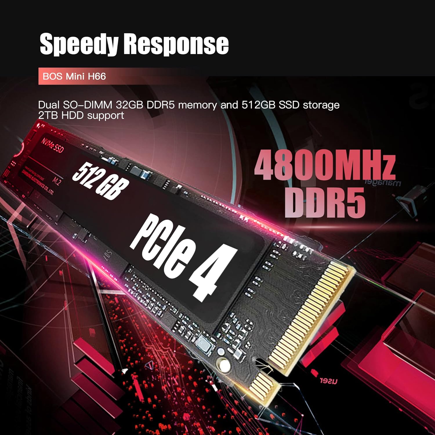 Mini PC H77, AMD Ryzen 7 7735H, AMD Radeon 680M Graphics, 32GB DDR5 1TB PCIe 4.0 SSD Mini Computers Windows 11 Pro Desktop Computer Support Wi-Fi 6/Bluetooth 5.2/2.5Gbps LAN/USB 4.0/8K