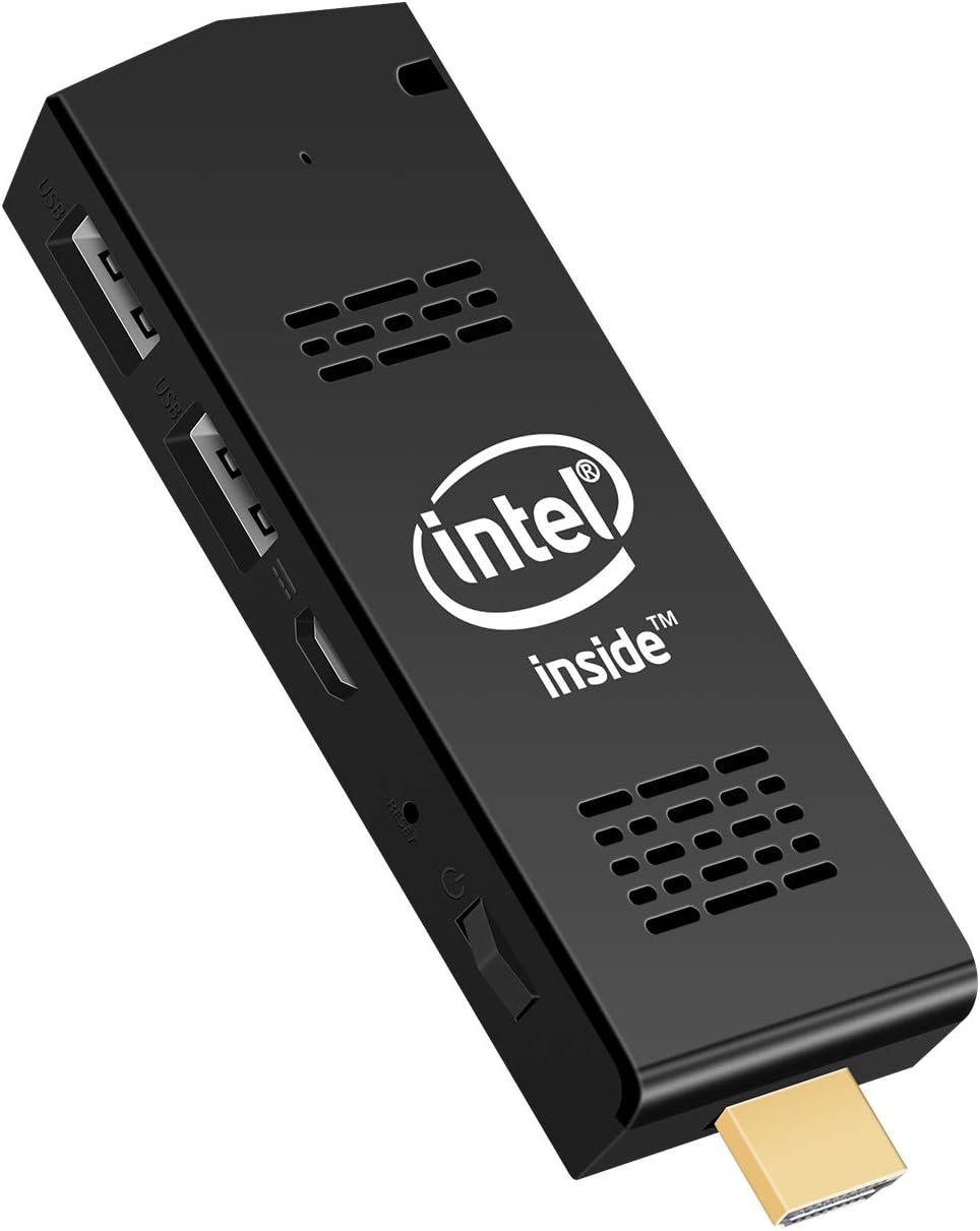 Mini PC Stick Pocket PC with Intel Atom Z8350  Windows 10 Pro 4GB RAM 64GB ROM Support Auto-On After Power Failure,Support 4K HD,Dual Band WiFi 2.4G/5G, BT 4.2