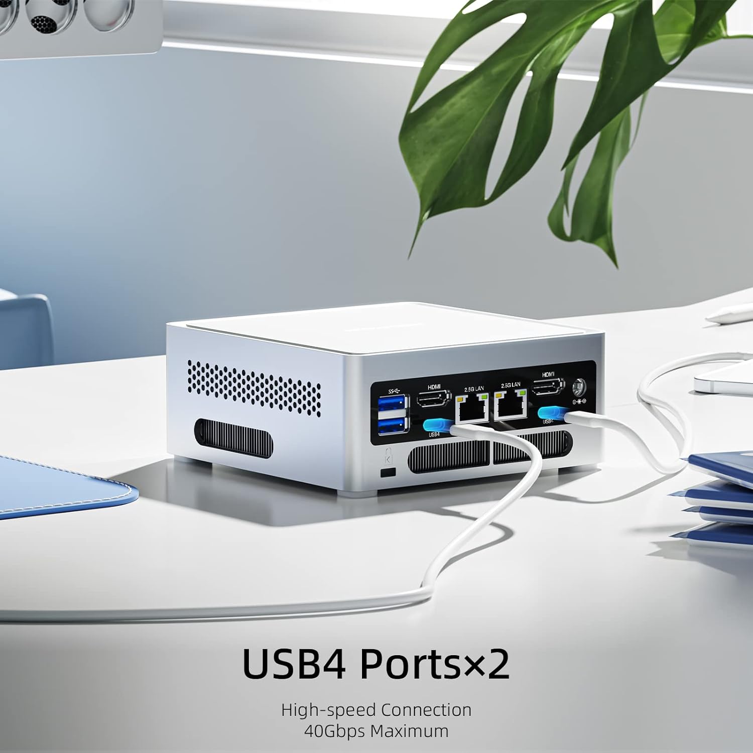 MINISFORUM NAD9 Mini PC 32GB RAM 1TB SSD, with Intel Core i9-12900H, 14 cores 20 Threads, 2 x HDMI Ports  2X USB C Port (4K@60Hz), 1 x USB Type-C, 5 x USB Type A, 2.5 G RJ45 LAN