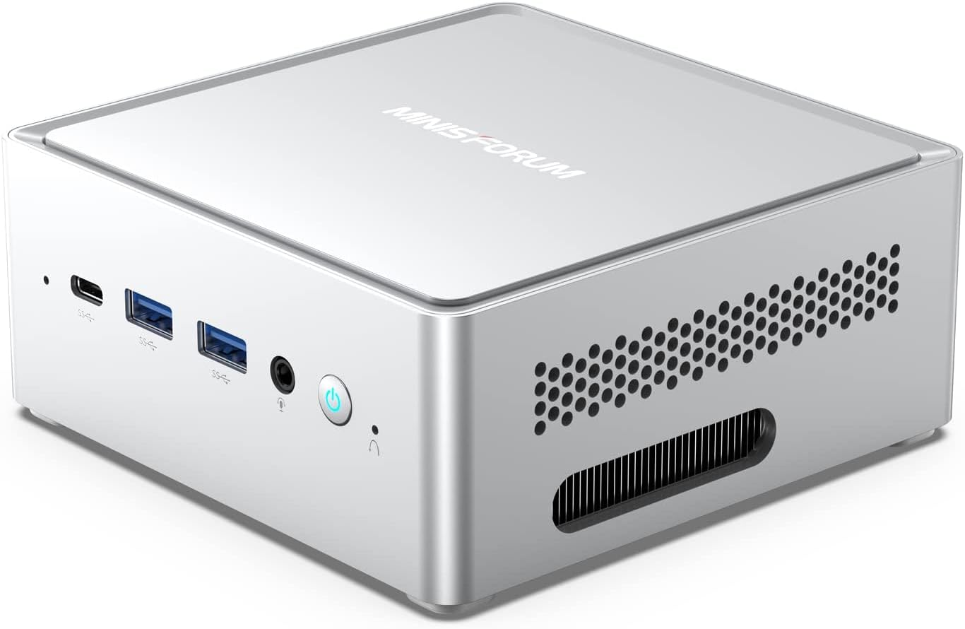 MINISFORUM Venus Series NAB7 Mini PC, 12th Gen Core i7-12700H Small Computer Barebone Version, 2X HDMI(4K)+2X USB4(8K) Output, 2X 2.5G RJ45 Port, 4X USB3.2 Small Form Factor