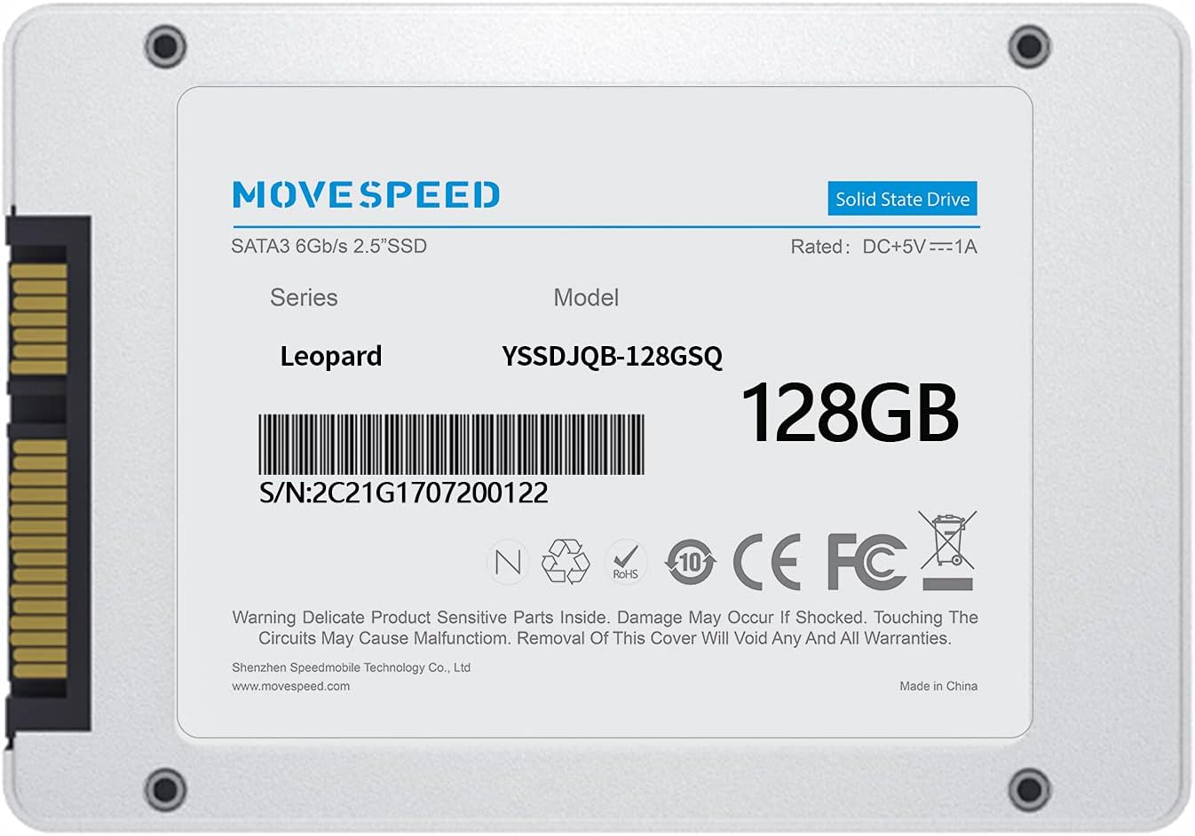 MOVE SPEED 1TB 3D NAND Internal PC SSD - SATA III 6 Gb/s, 2.5/7mm Internal Solid State Drive, Up to 540 MB/s