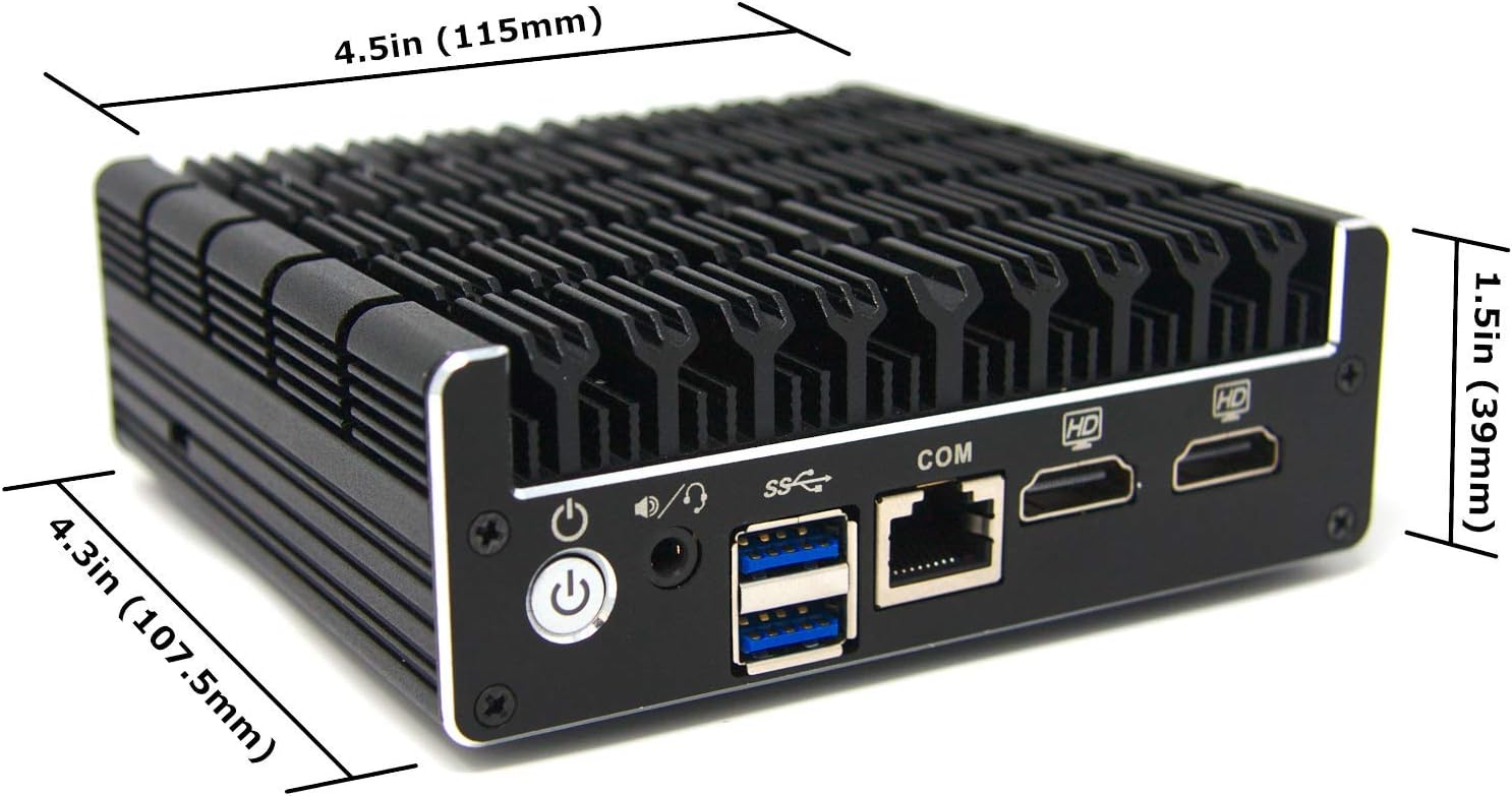 Protectli Vault FW4C - 4 Port, Firewall Micro Appliance/Mini PC - Intel J3710, 2.5G Ports, AES-NI, 8GB DDR3 RAM, 120GB SSD