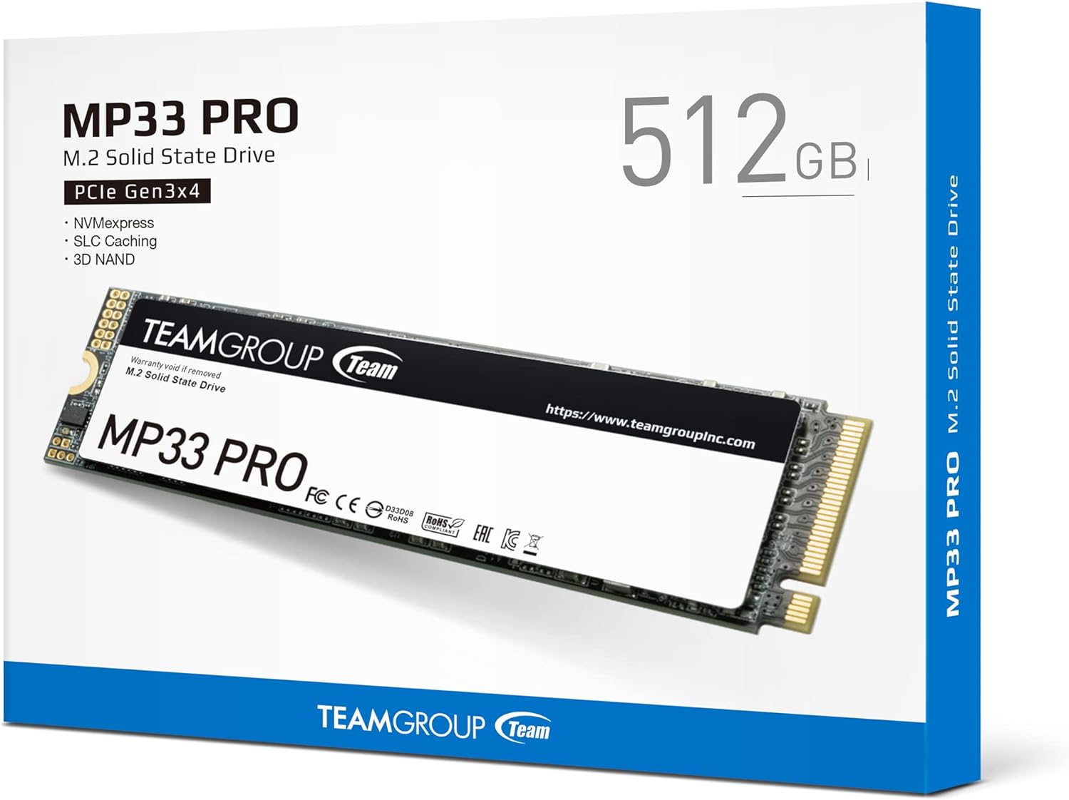 TEAMGROUP MP33 1TB SLC Cache 3D NAND TLC NVMe 1.3 PCIe Gen3x4 M.2 2280 Internal SSD Read/Write Speed up to 1800/1500 MB/s Compatible with Laptop  PC Desktop TM8FP6001T0C101
