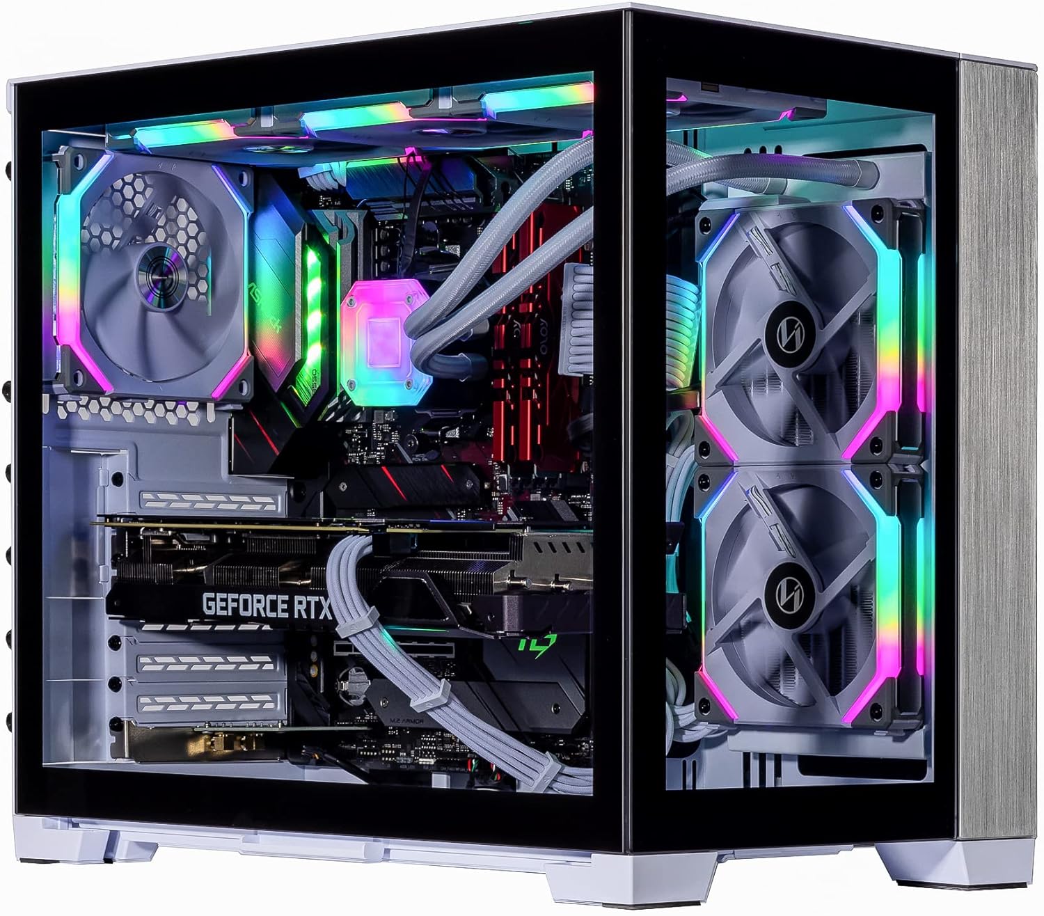 Velztorm Mini Lux Gaming Desktop PC (AMD Ryzen 9 5950X 16-Core, 32GB RAM, 512GB PCIe SSD, GeForce RTX 4060, WiFi, White, Win 10 Pro)