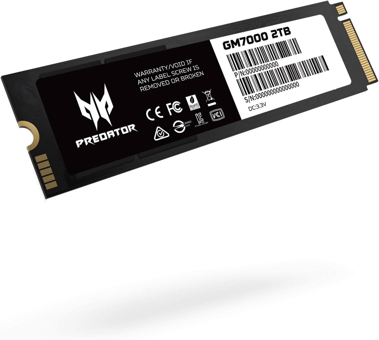 acer Predator GM7000 2TB NVMe Gen4 Gaming SSD, M.2 2280, Compatible with PS5, PCIe 4.0 Internal PC Solid State Hard Drive Up to 7400MB/s - BL.9BWWR.106