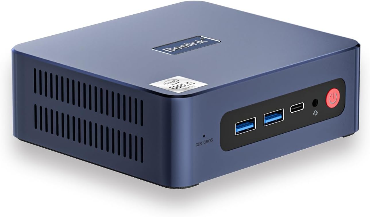 Beelink SEi10 Mini PC, 10th Gen Core i5-1035G7 (4C/8T, Up to 3.7GHz) Mini Computer, 16GB+500GB PCle3.0 SSD Micro Desktop, Small PC Triple Displays, WiFi 6, BT5.2, USB3.2, for Home, Office, Business