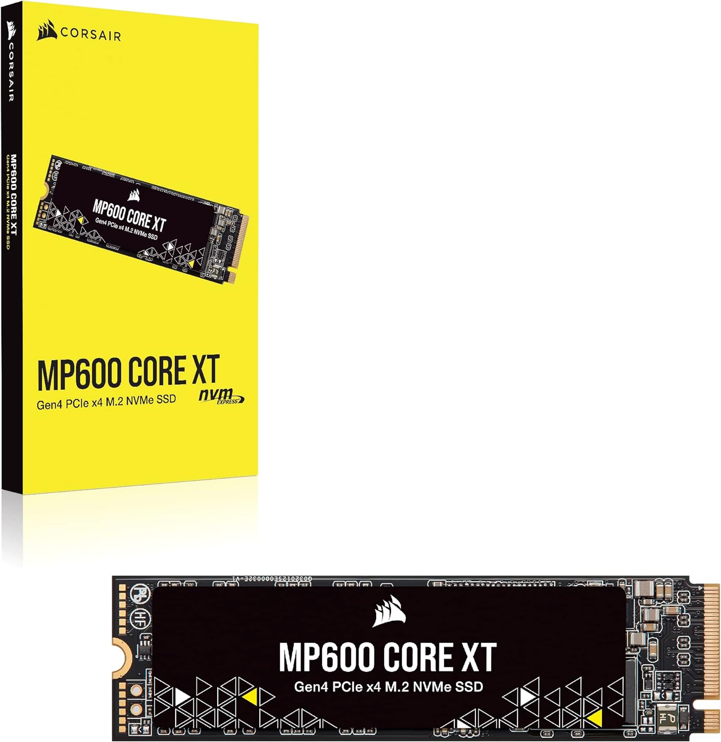 Corsair MP600 CORE XT 2TB PCIe Gen4 x4 NVMe M.2 SSD – High-Density QLC NAND – M.2 2280 – DirectStorage Compatible - Up to 5,000MB/sec – Great for PCIe 4.0 Notebooks and Desktops – Black