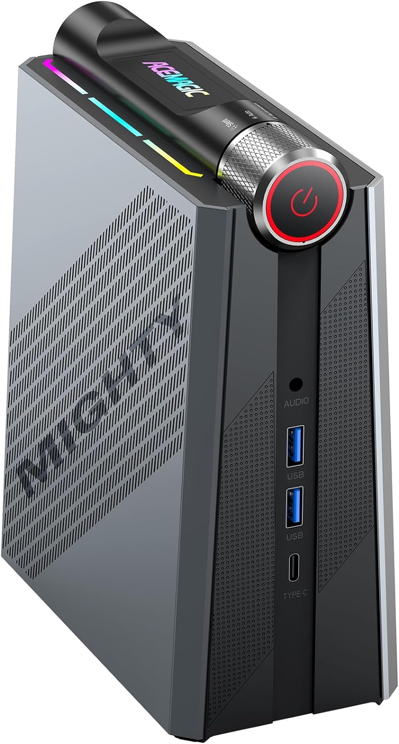 [Gaming Computer] Mini PC Intel 12th i9-12900H (up to 5.0GHz, 14C/20T) 32GB RGB DDR4 512GB M.2 NVMe PCIe 4.0 SSD, Mini PC [3 Adjustable Mode/RGB Lights] Mini Computer WiFi6, BT5.2