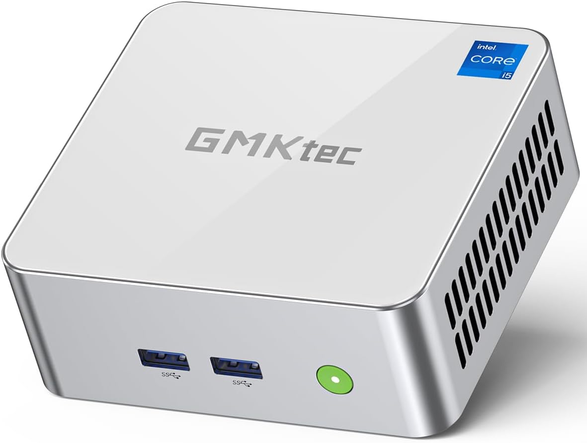 GMKtec Mini PC Intel i5-12450H(Turbo 4.4 GHz) 32GB DDR4 1TB M.2 NVMe SSD, Windows 11 Pro Mini Computers, USB 3.2, Type-C/WiFi 6, BT5.2, RJ45 2.5G/ 4K Triple Display Desktop PC