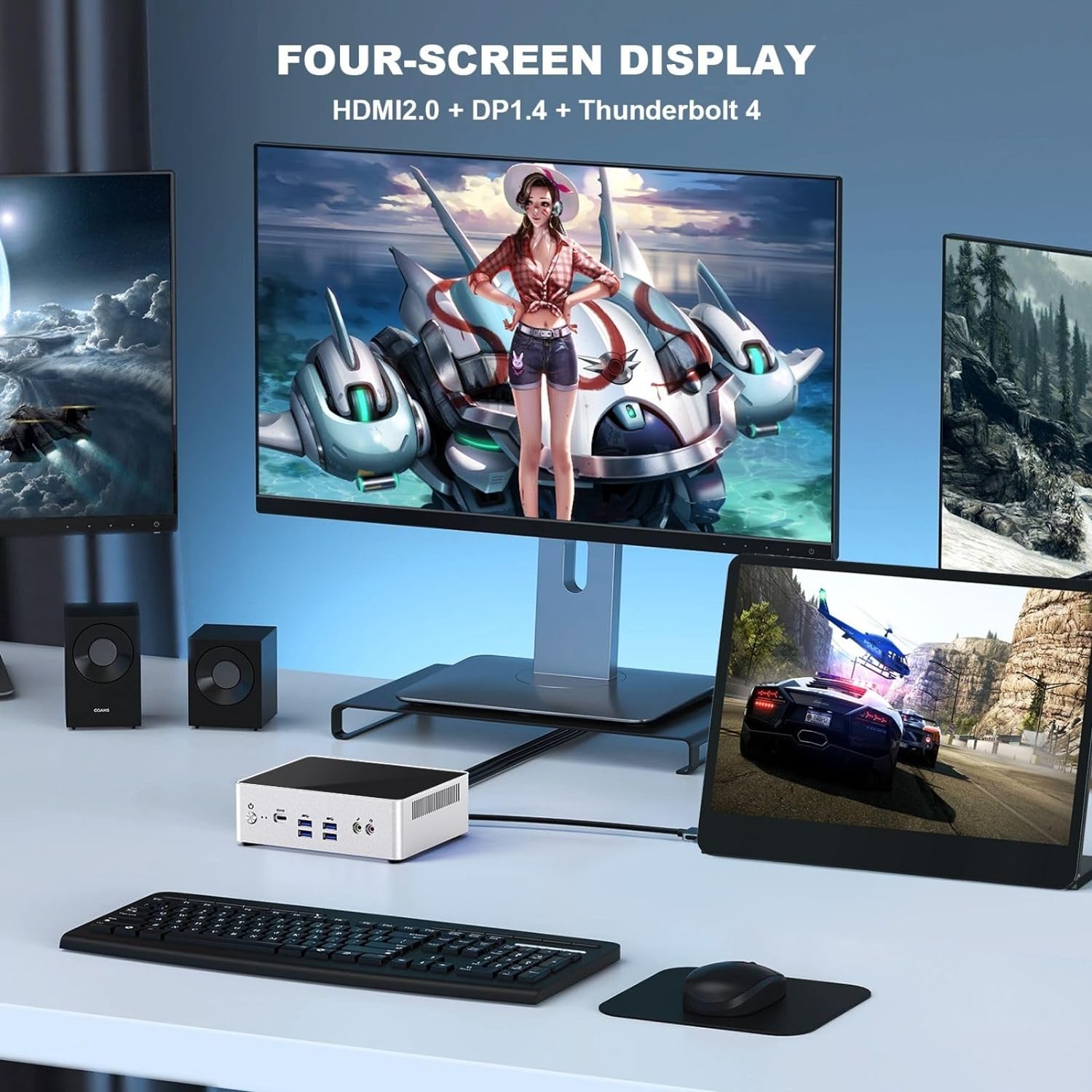 Intel 13th Mini PC i7 Thunderbolt 4 i7-1360P/1380P Mini Desktop Computer Max 5.0GHz Dual Channel DDR5/SSD 32GB RAM 1TB NVME SSD, Dual 2.5GBe Ethernet Mini PC, 8K Dual HDMI Display/BT5.2/WiFi ax
