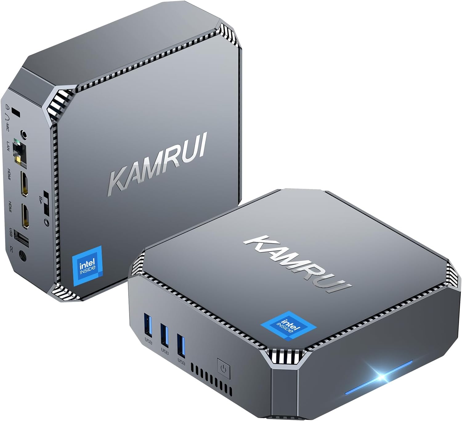 KAMRUI AK2 Plus Mini PC，Intel 12th Gen Alder Lake- N100(up to 3.4GHz) Mini Desktop Computers，16GB DDR4 RAM 1TB M.2 NVME SSD Micro PC，Support Dual HDMI 4K UHD/WiFi5/BT4.2 for Home School Office.