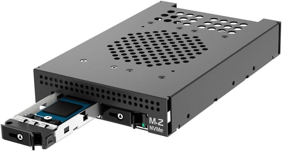 Kingwin Nvme M.2 SSD PCIe 3.0/4.0 Oculink Mobile Rack Enclosure Compatible with 3.5” Drive Bay for High-Speed Data Access Storage Expansion.