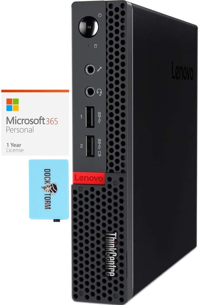 Lenovo ThinkCentre M625 Home  Business Mini Desktop (AMD A4-9120c 2-Core, 16GB RAM, 128GB PCIe SSD, AMD Radeon, WiFi, Bluetooth, Black, Win 11 Pro) with MS 365 Personal, Dockztorm Hub