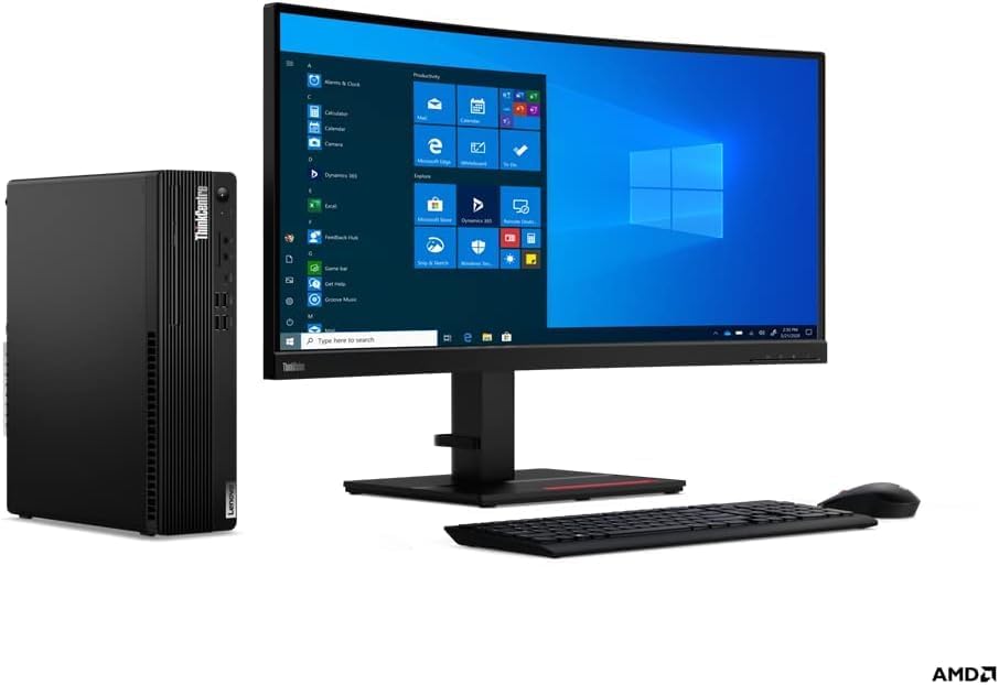 Lenovo ThinkCentre M75s Mini Desktop 2023 New, AMD Ryzen 5 PRO 4650G 6-Core, AMD Radeon Graphics, 16GB DDR4, 512GB M.2 SSD, RJ-45, DVD, Black Keyboard and Mouse, Win10 Pro