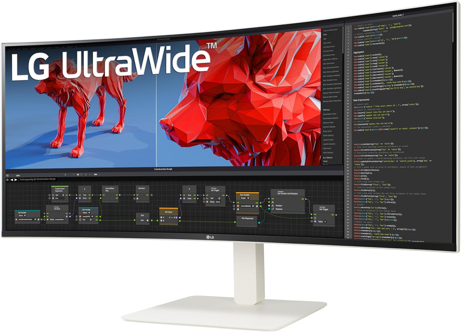 LG 38WR85QC-W 38 inch Curved UltraWide WQHD Nano IPS VESADisplayHDR 600 144Hz 1ms USB Type-C 90W Computer Monitor NVIDIA G-SYNC AMD FreeSync Premium Pro HDMI DisplayPort Tilt/Height/Swivel Stand White