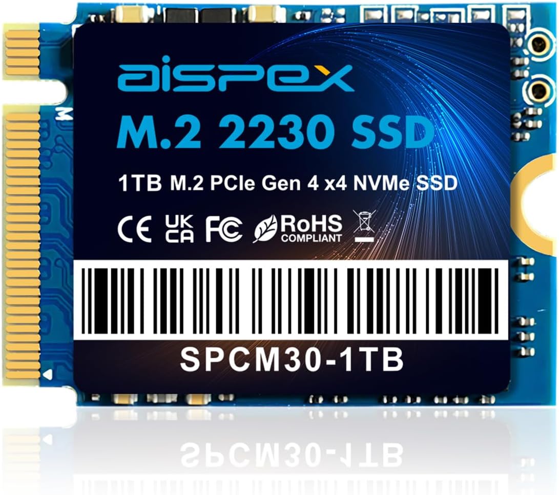 M.2 2230 SSD 1TB PCIe Gen 4.0 x4 NVMe Internal Solid State Drive, Up to 3600MB/S Compatible with Steam Deck, Surface Pro X, Dell HP Lenovo Laptop, Ultrabook Tablet