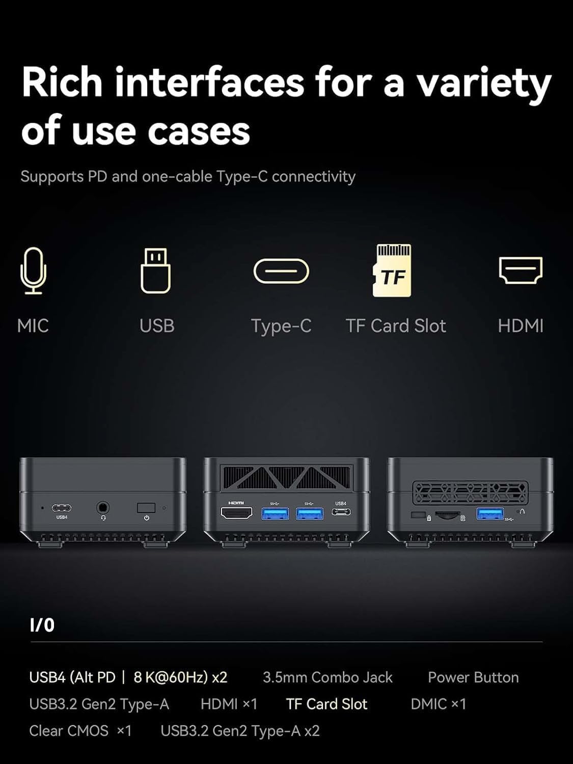 MINISFORUM Mini PC UM780 XTX Barebone with AMD Ryzen 7 7840HS PCIe SSD 4.0 Mini Desktop PC,HDMI2.1/DP/2xUSB4,Oculink Port,2 x RJ45 2.5 G,4XUSB Port,WIFI6E  BT5,NO RAM,NO SSD,with VESA Mount